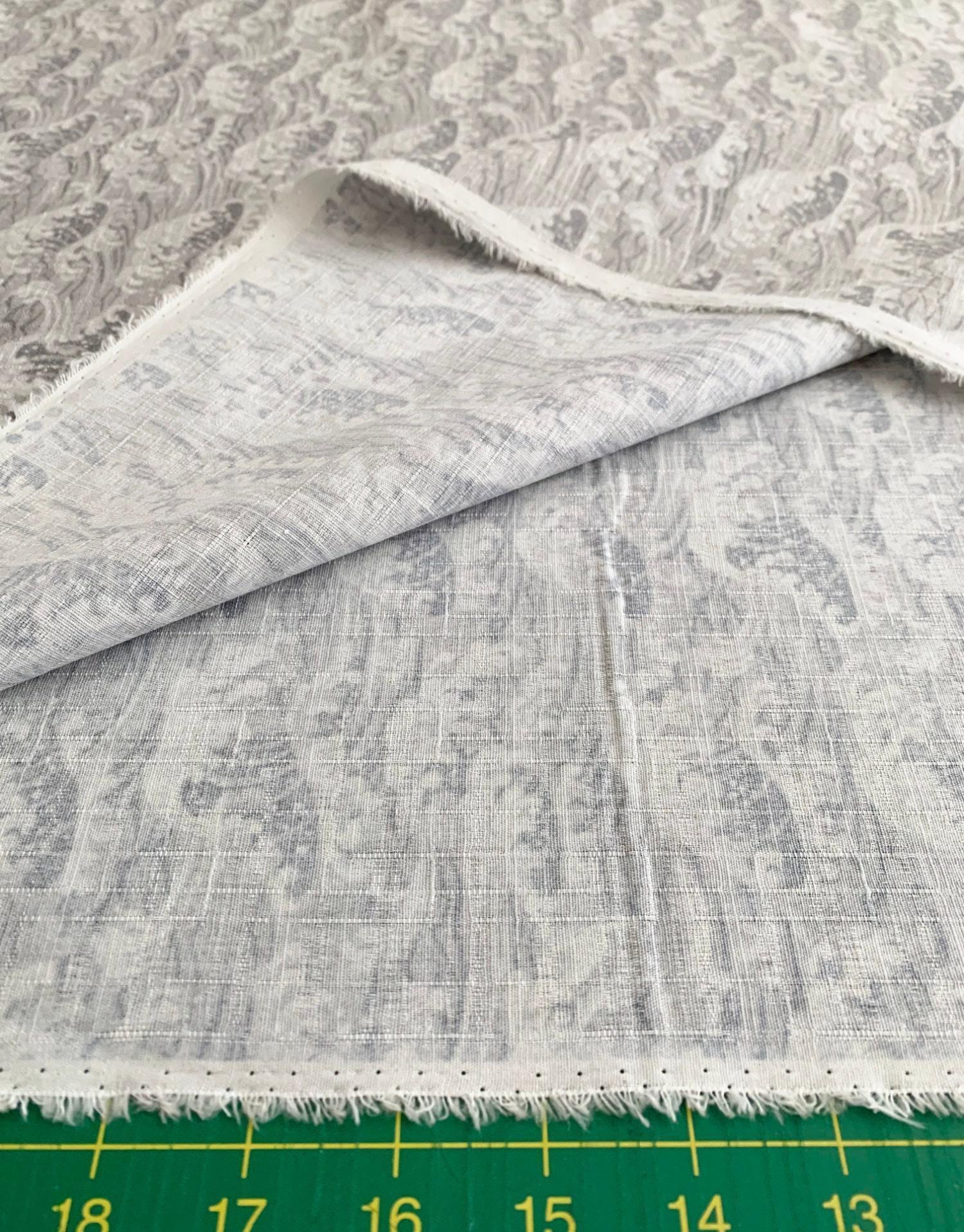 Sevenberry - Ocean Waves Cotton Dobby - Light Gray