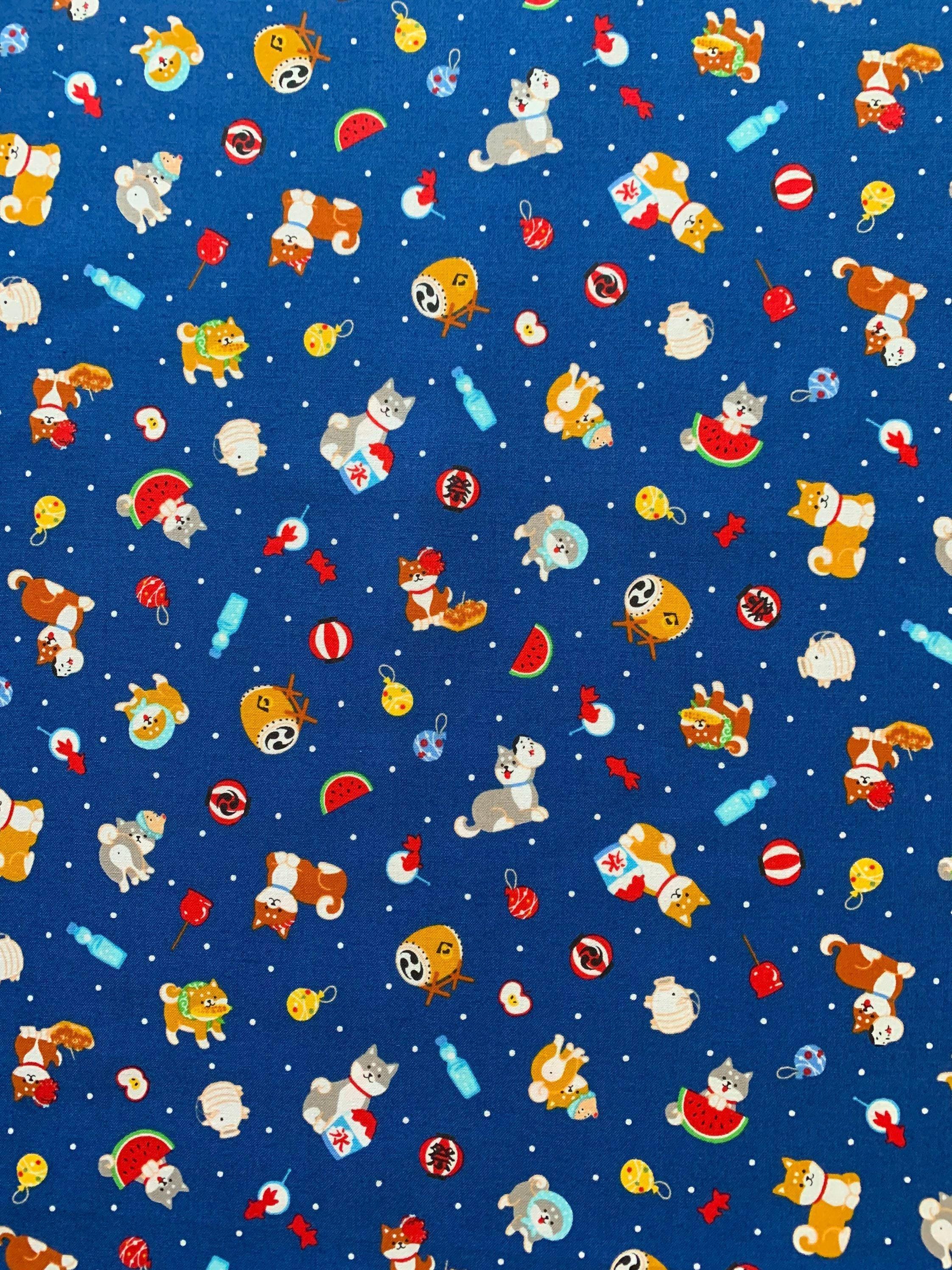 Cosmo - Shiba Matsuri Cotton - Blue