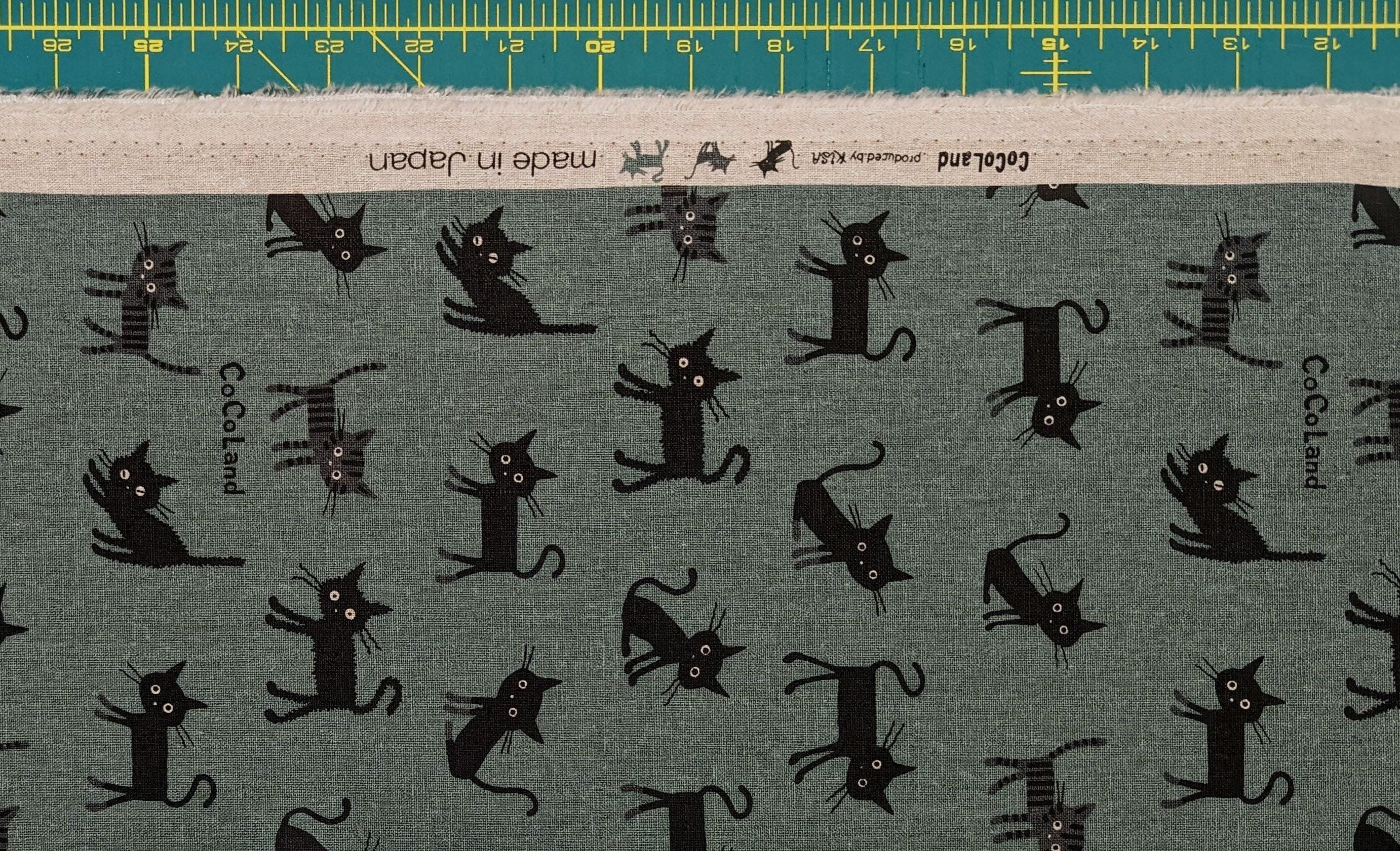 Hishiei - Cocoland Medium Cats Cotton/Linen Oxford - Rustic Teal