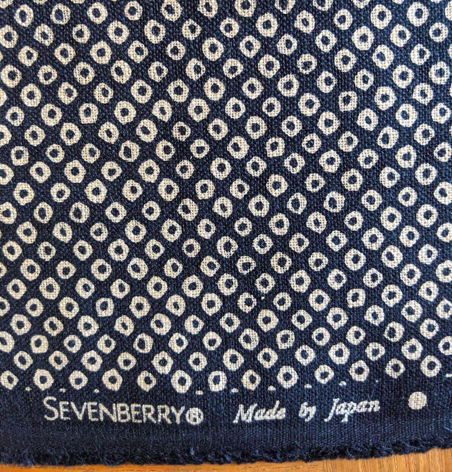 Sevenberry - Shibori Dot Cotton Fabric - Navy Blue Beige