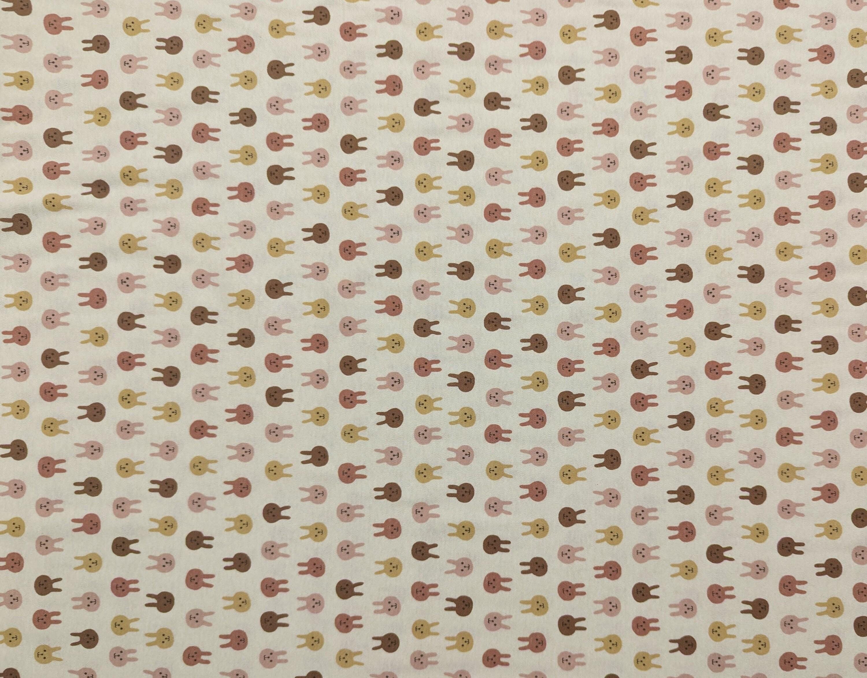 Kobayashi - Colorful Bunnies Cotton Jersey - Brown Pink Yellow