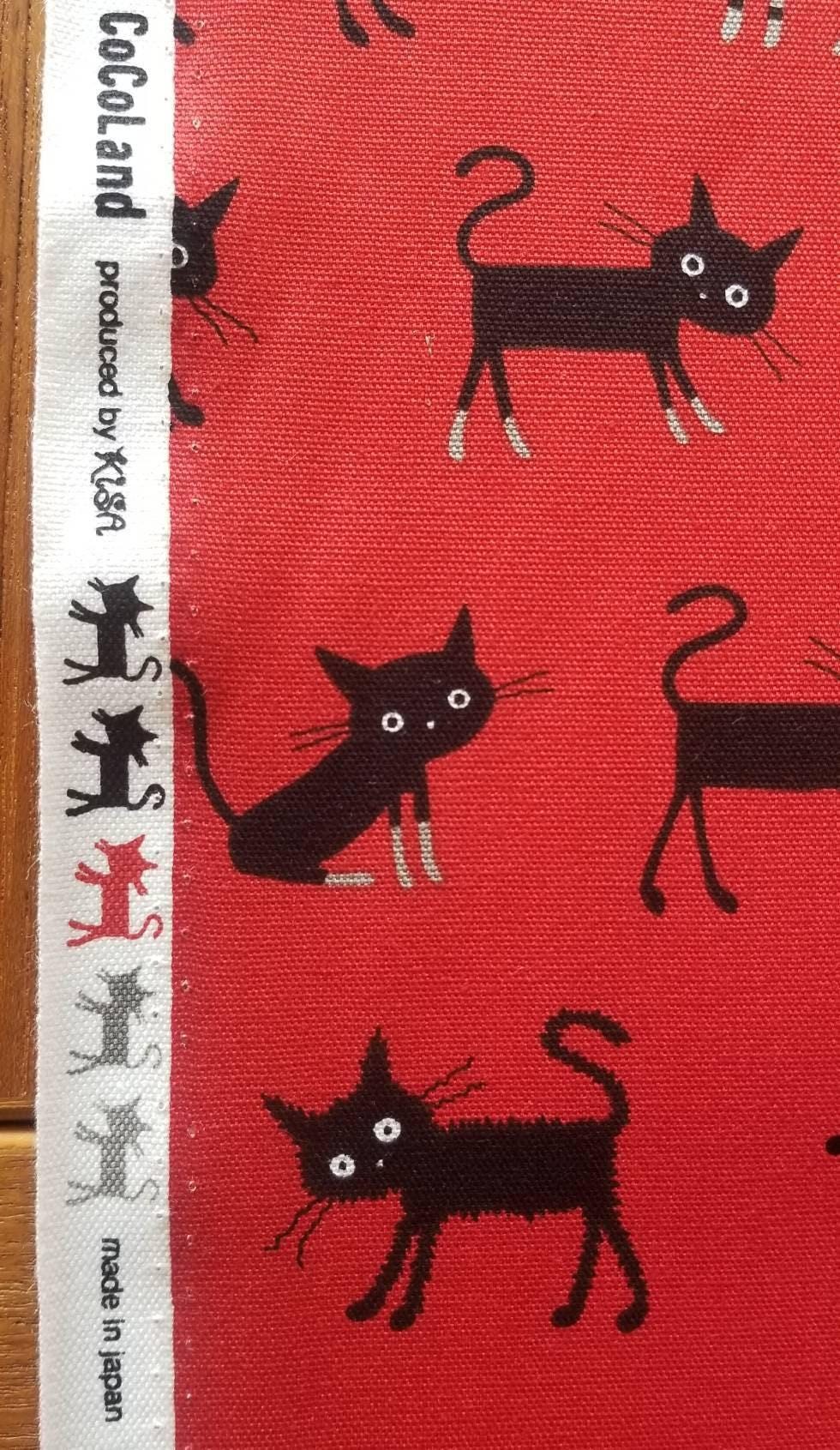 Hishiei - Cocoland Medium Cats Cotton Oxford - Red