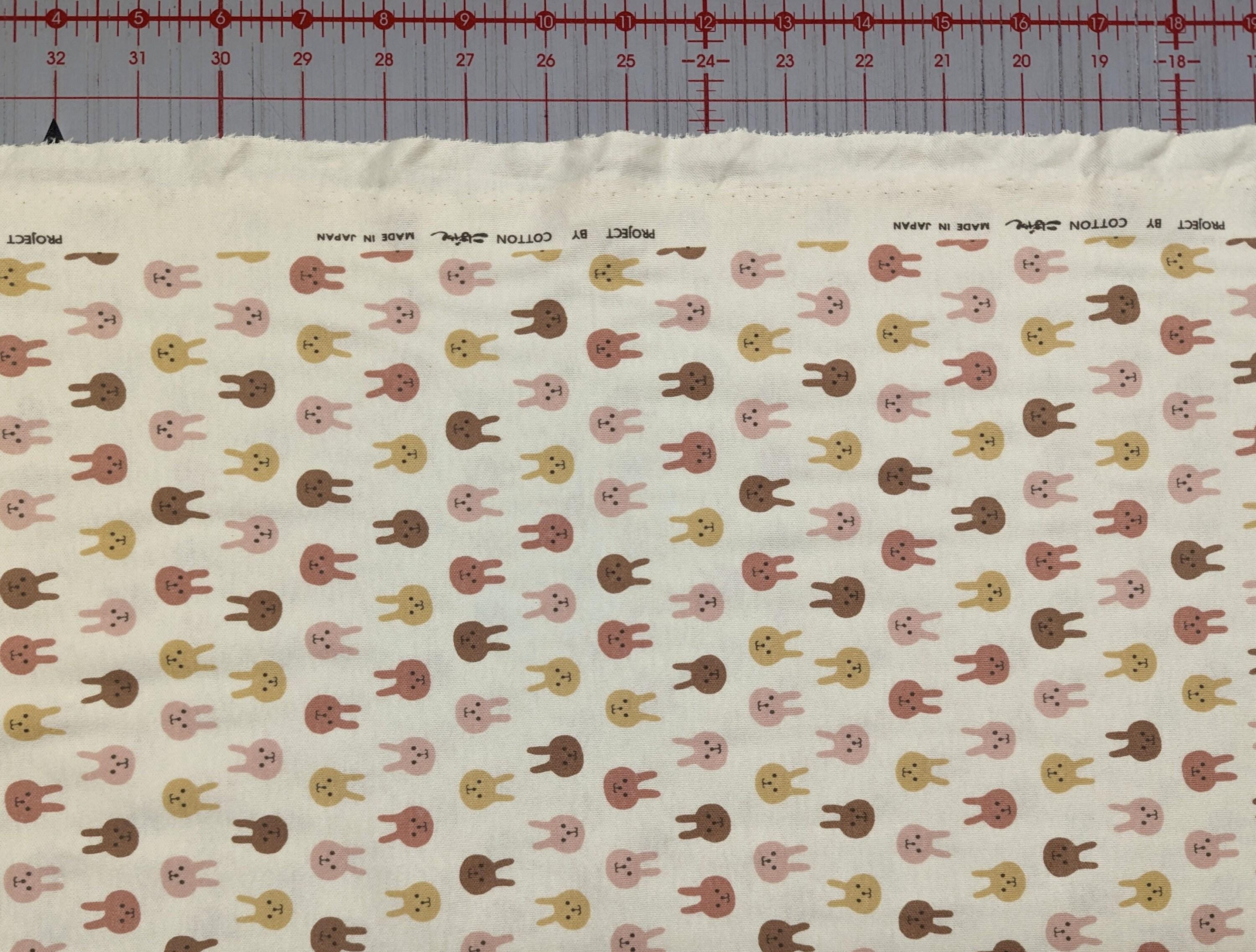 Kobayashi - Colorful Bunnies Cotton Jersey - Brown Pink Yellow