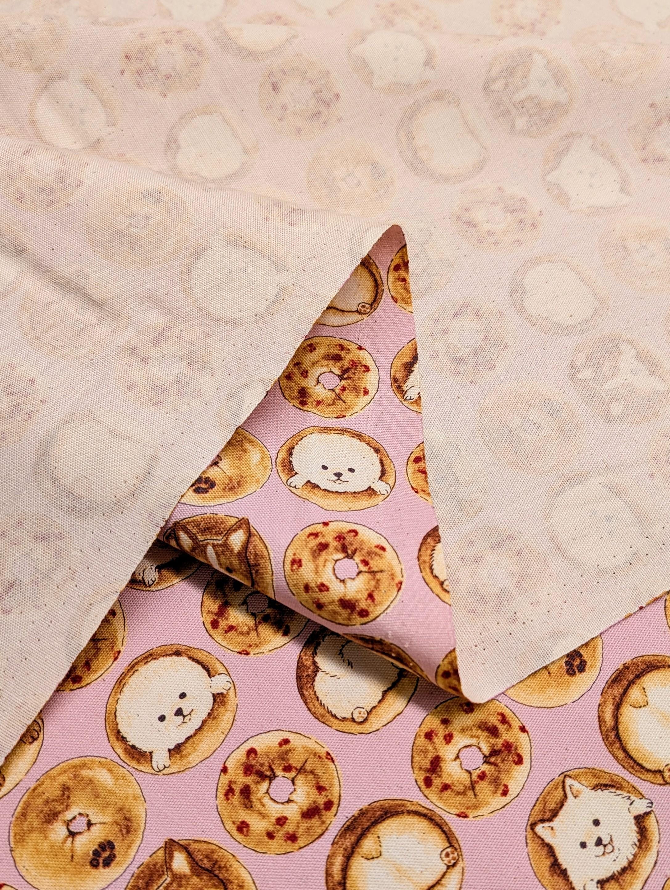 Kokka - Bagel Dogs Cotton Light Oxford - Pink