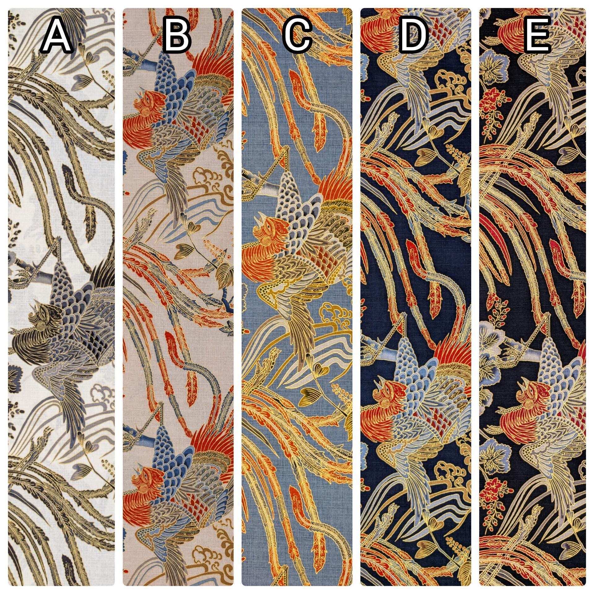 NEW Golden Phoenix Hokkoh Japanese cotton dobby fabric 1024-1110-1 D navy