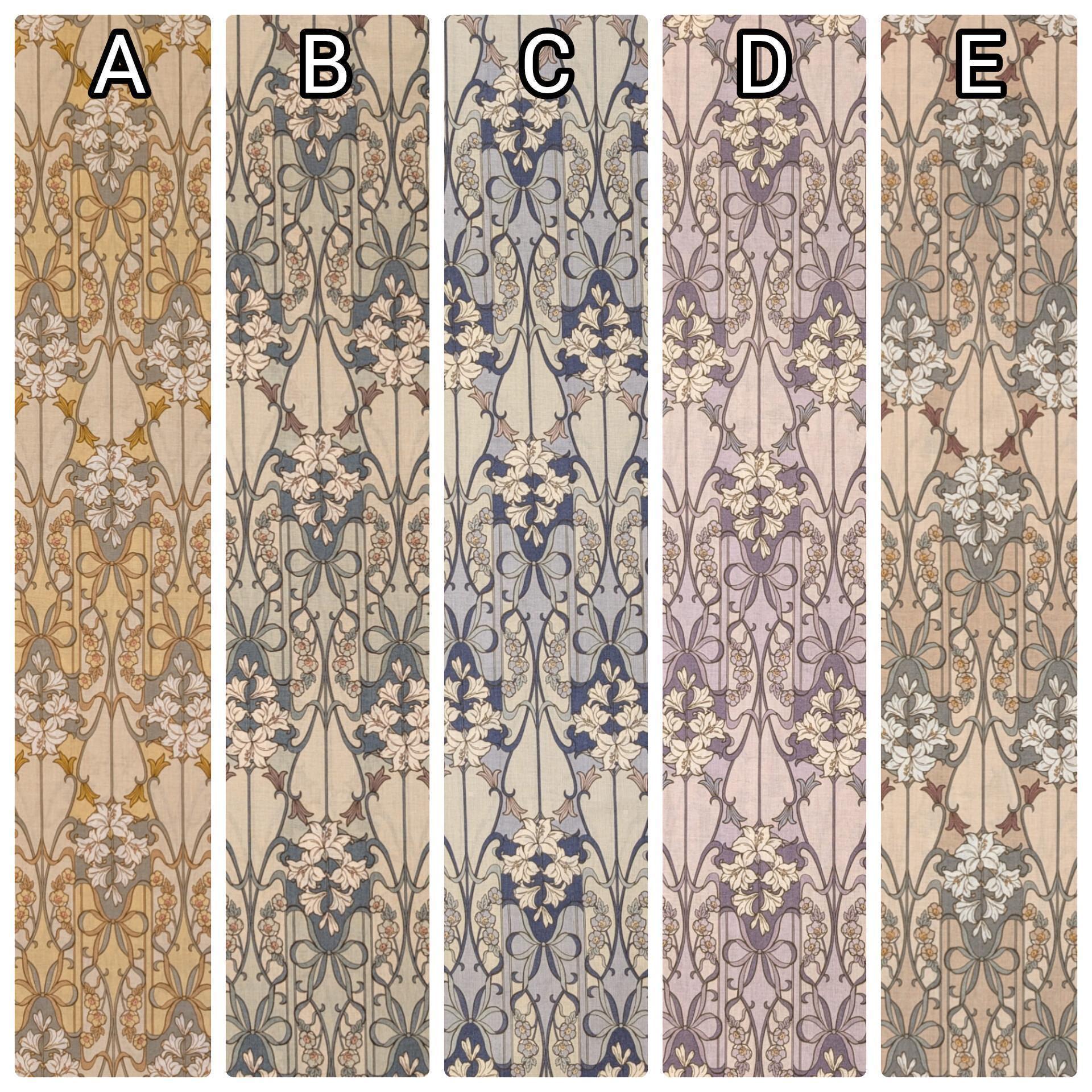 Hokkoh - Nouveau Flower Filigree Cotton Lawn - Beige and Yellow