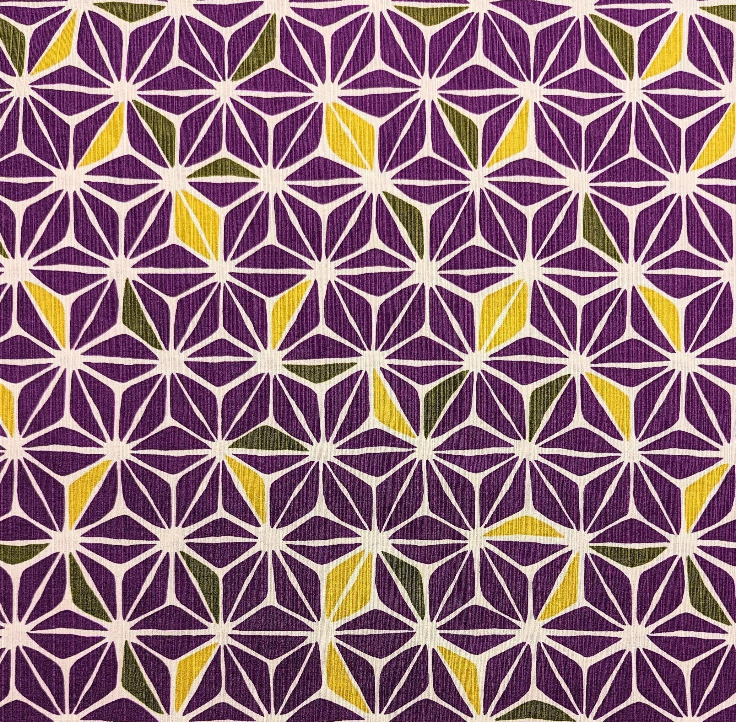 Sevenberry - Asanoha Stars Cotton Dobby - Purple