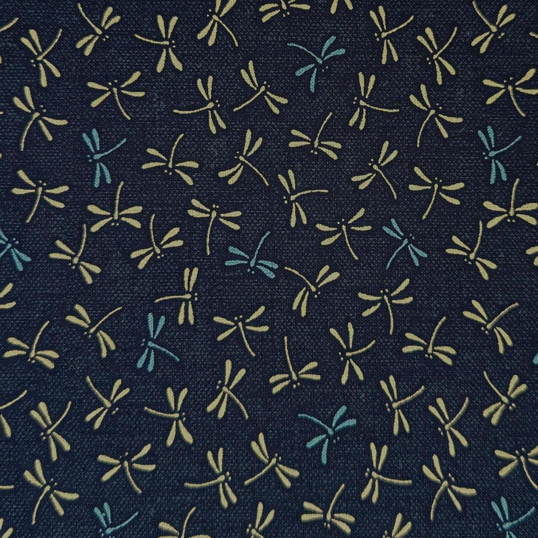 Sevenberry - Dragonflies in Blue Cotton Fabric - Blue