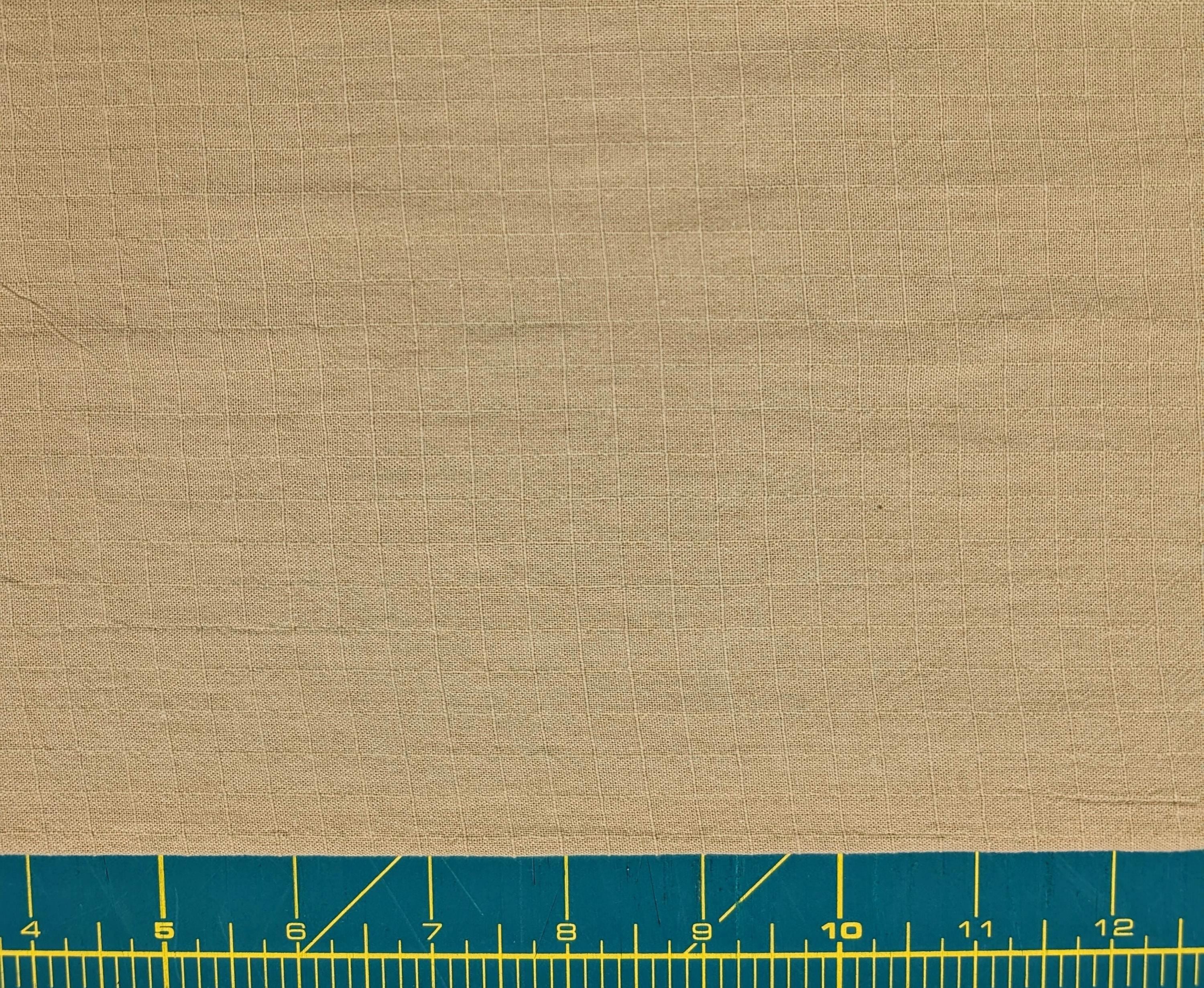 NEW Soft Gridded Dobby Cosmo Japanese cotton linen fabric AD-5747 51 khaki