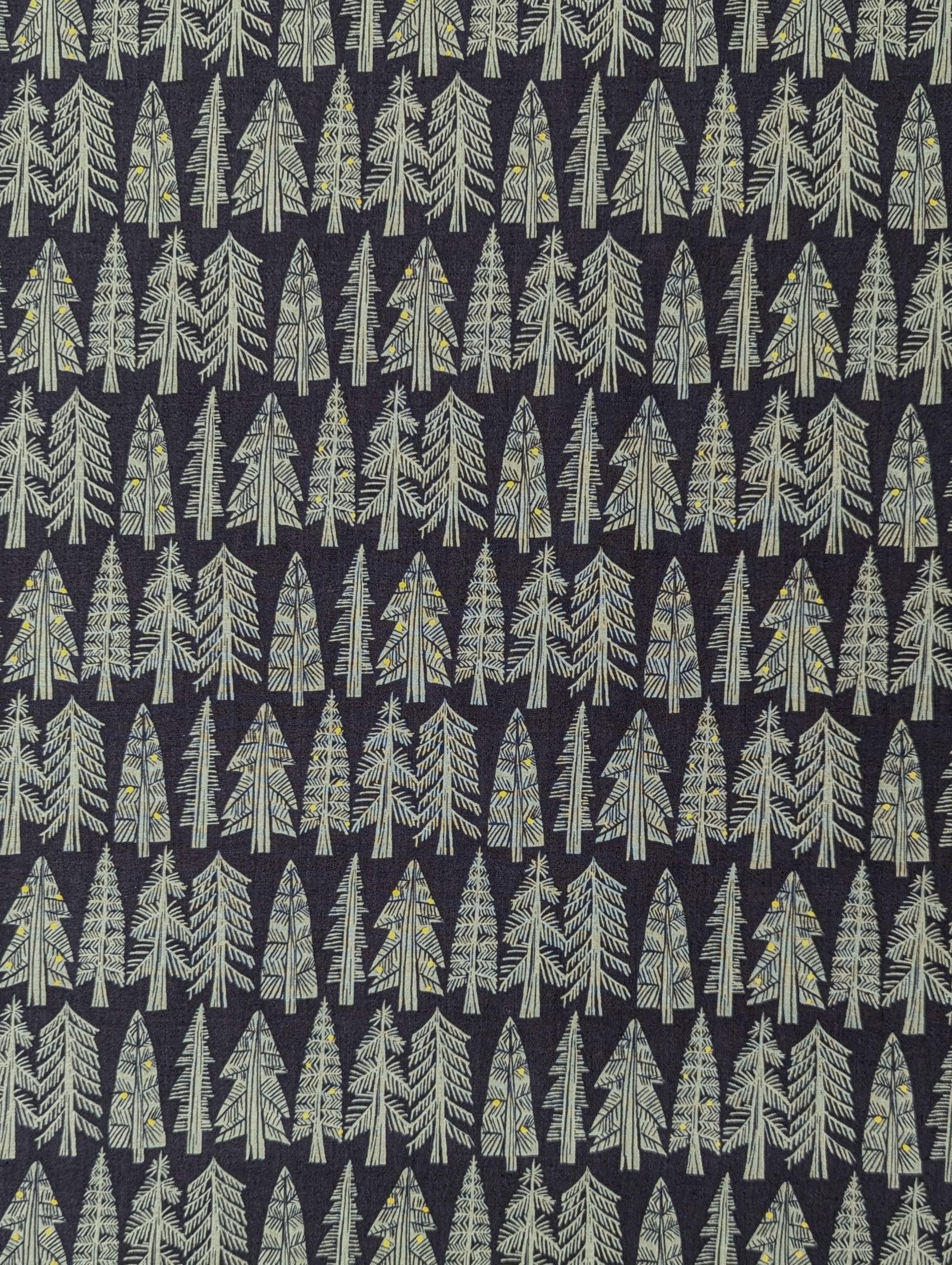Hokkoh - Holiday Forest Cotton Lawn - Dark Blue