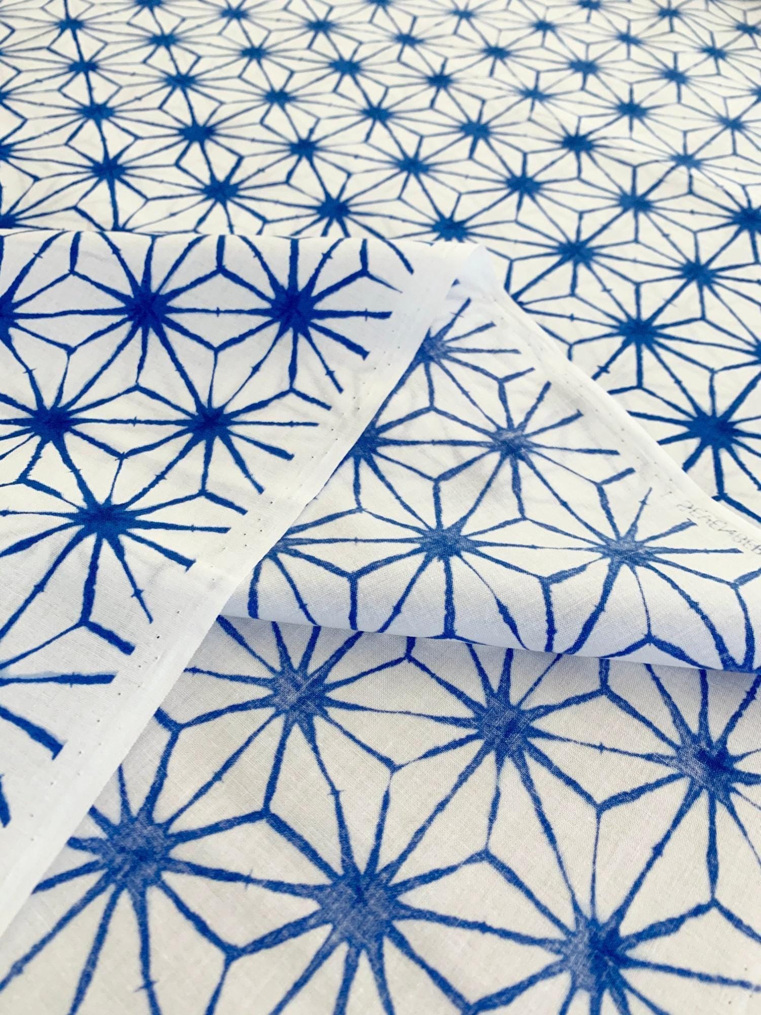 Sevenberry - Asanoha Printed Shibori-Style Collection Cotton Fabric - Light Blue