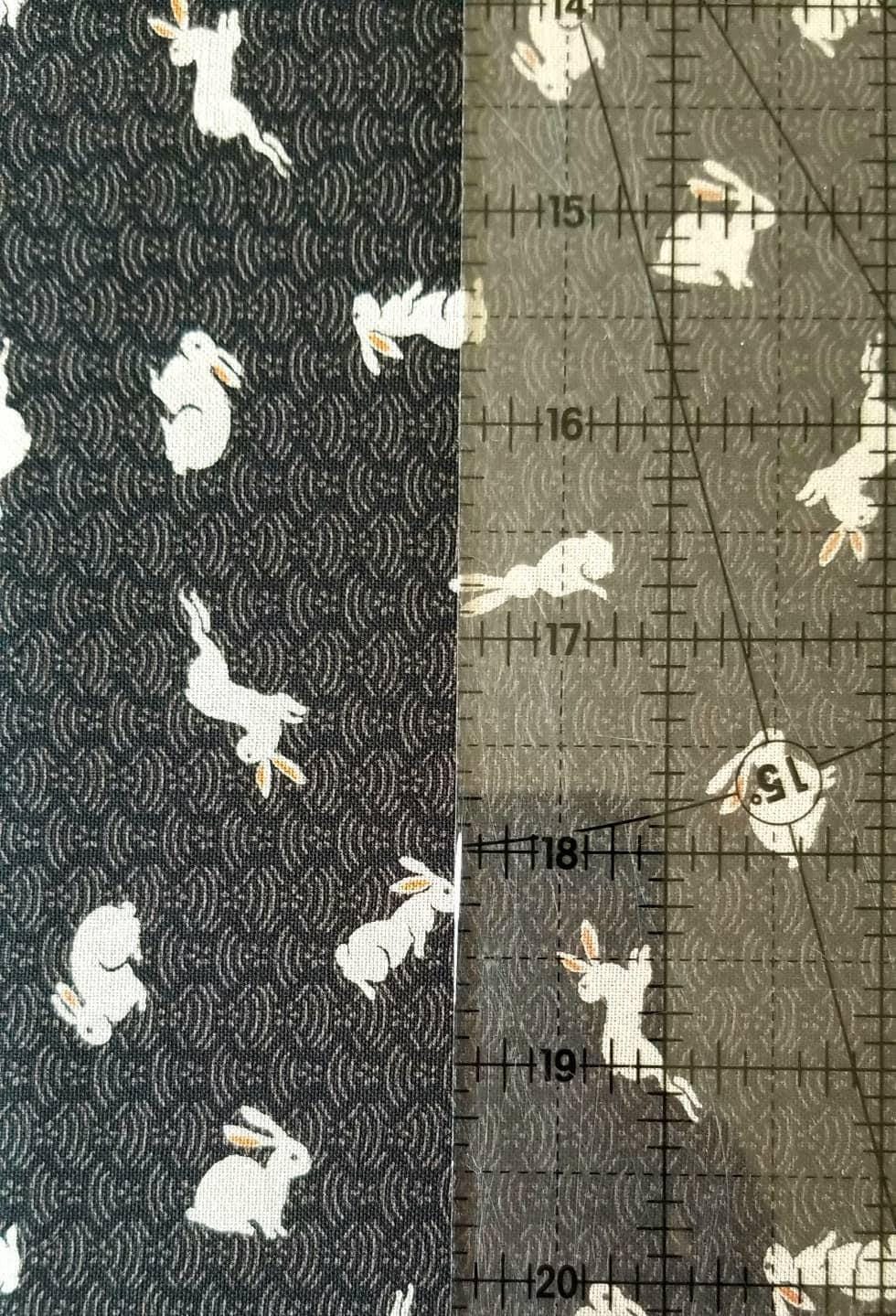 Sevenberry - Bunnies and Waves Cotton Fabric - Black