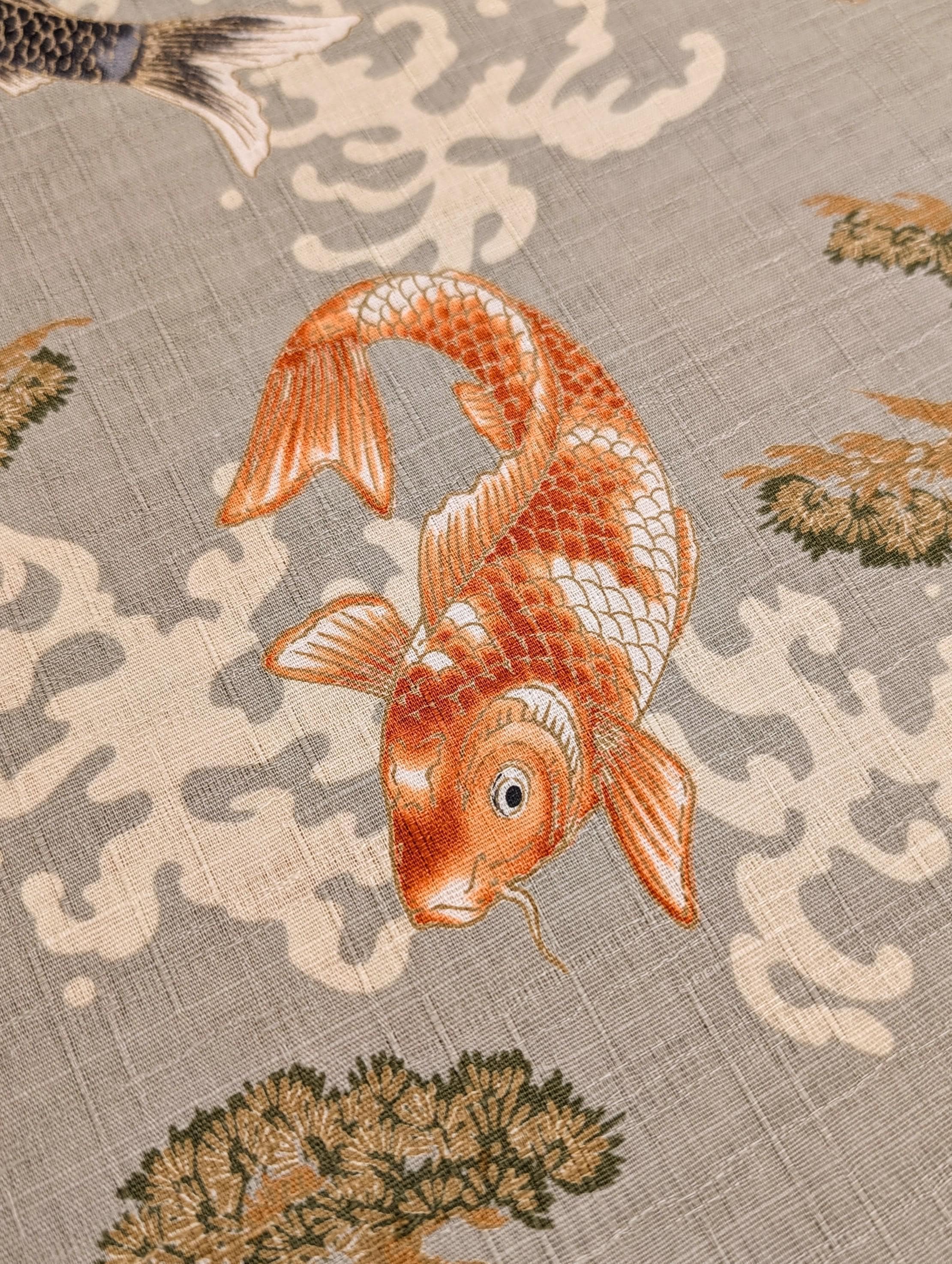 Hokkoh - Hopping Koi Cotton Dobby - Gray