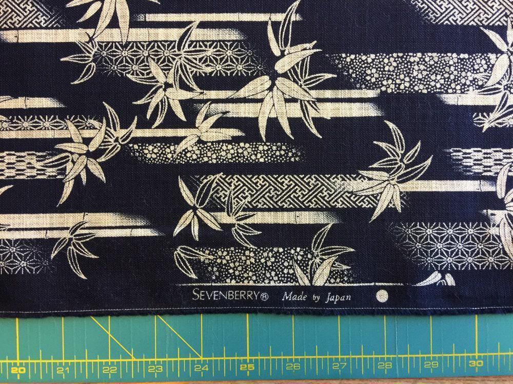 Sevenberry - Bamboo Grove Cotton Fabric - Indigo Navy Blue