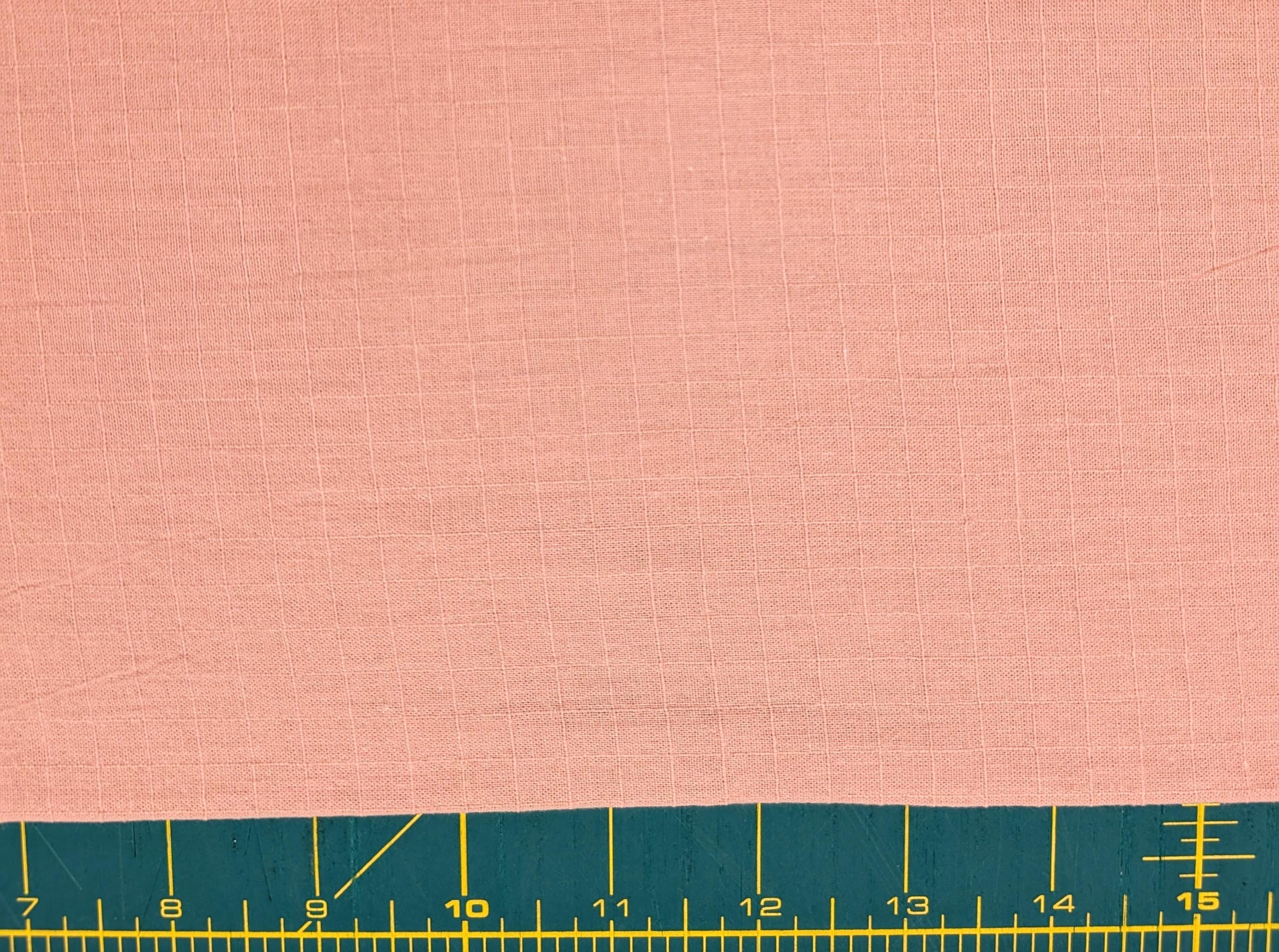 NEW Soft Gridded Dobby Cosmo Japanese cotton linen fabric AD-5747 31 pale coral pink