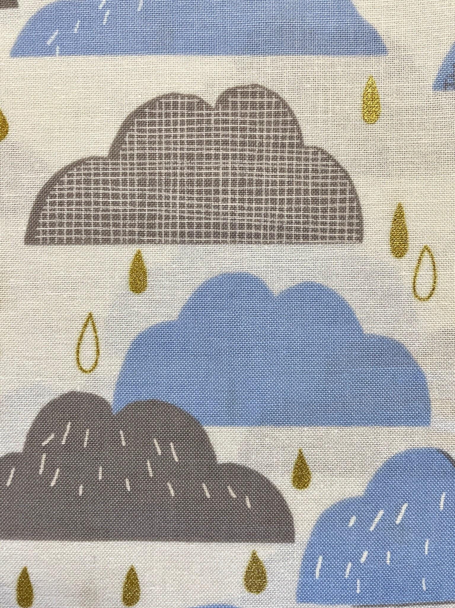 Hokkoh - Rain Clouds Cotton Fabric - Blue Gray