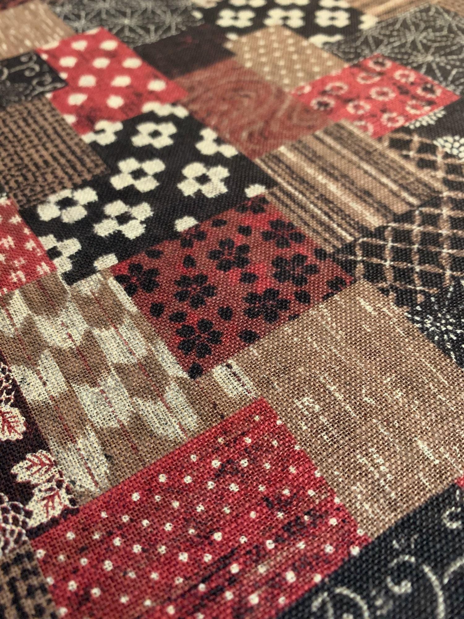 Sevenberry boro patchwork in red Japanese cotton fabric 88500-3-6