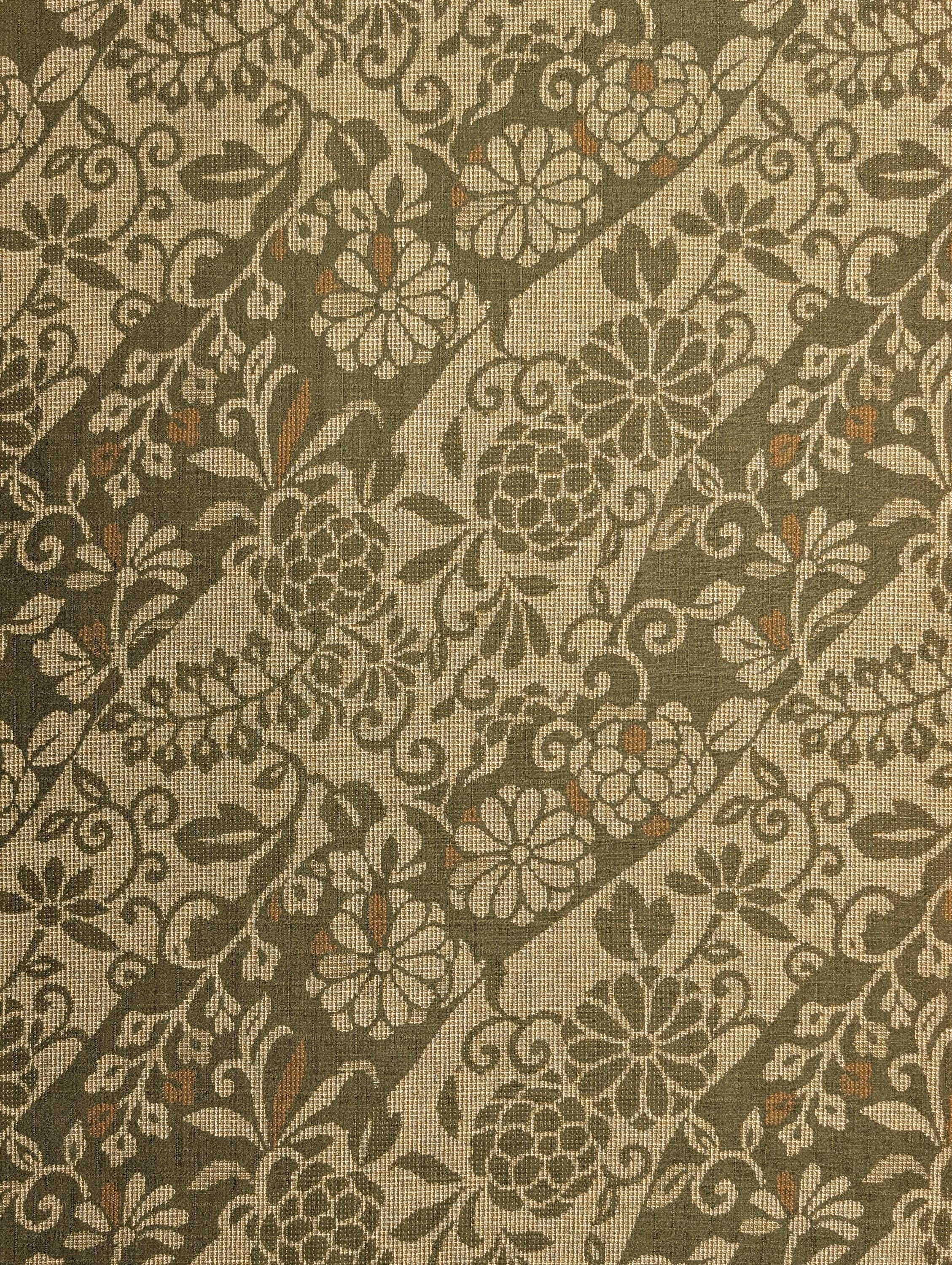 NEW Floral Silhouette Kobayashi dobby cotton fabric KTS-7020 D green
