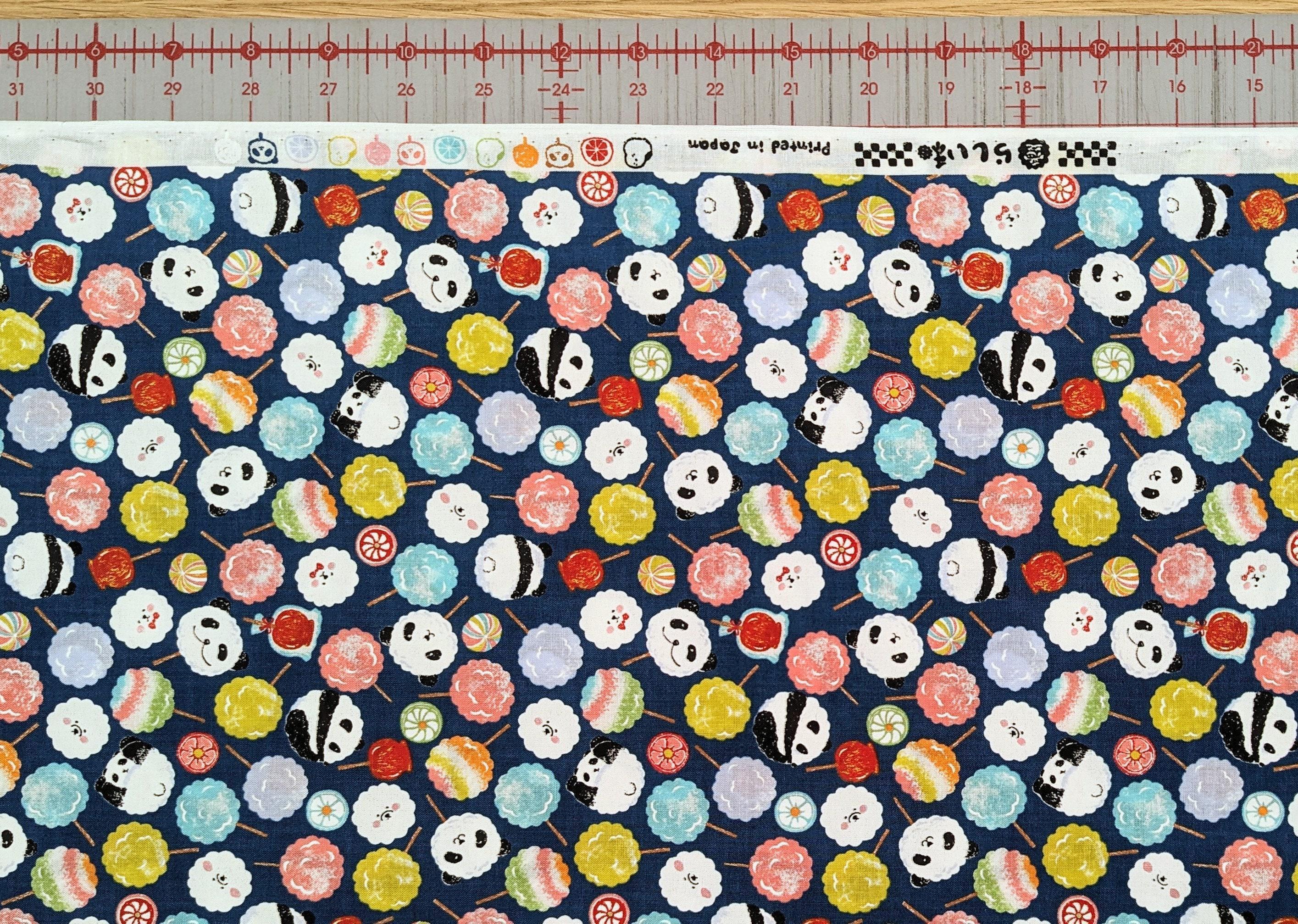 Senyo - Candy Pandas Cotton Fabric - Blue