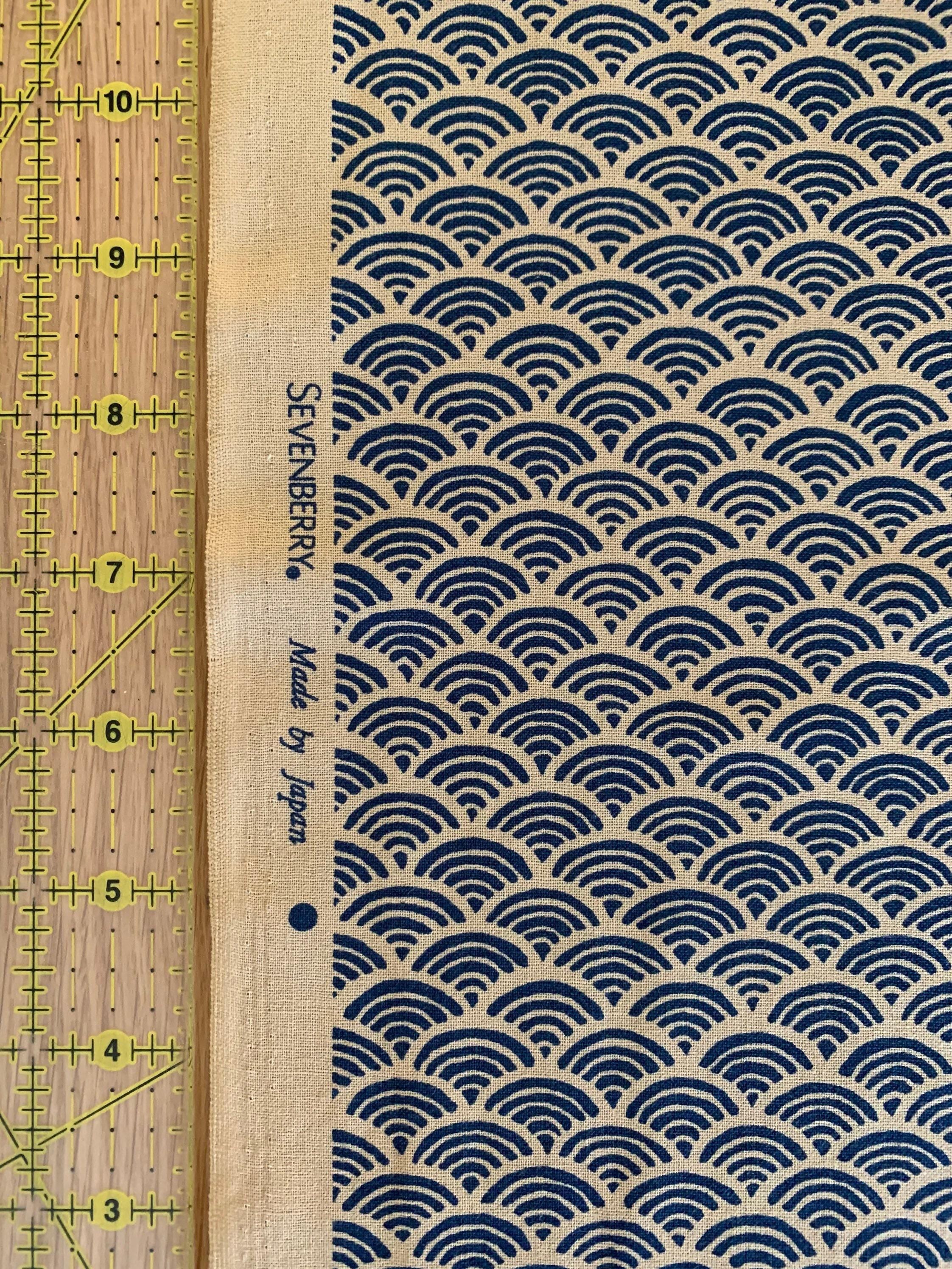 Sevenberry - Waves Cotton Fabric - Beige Blue