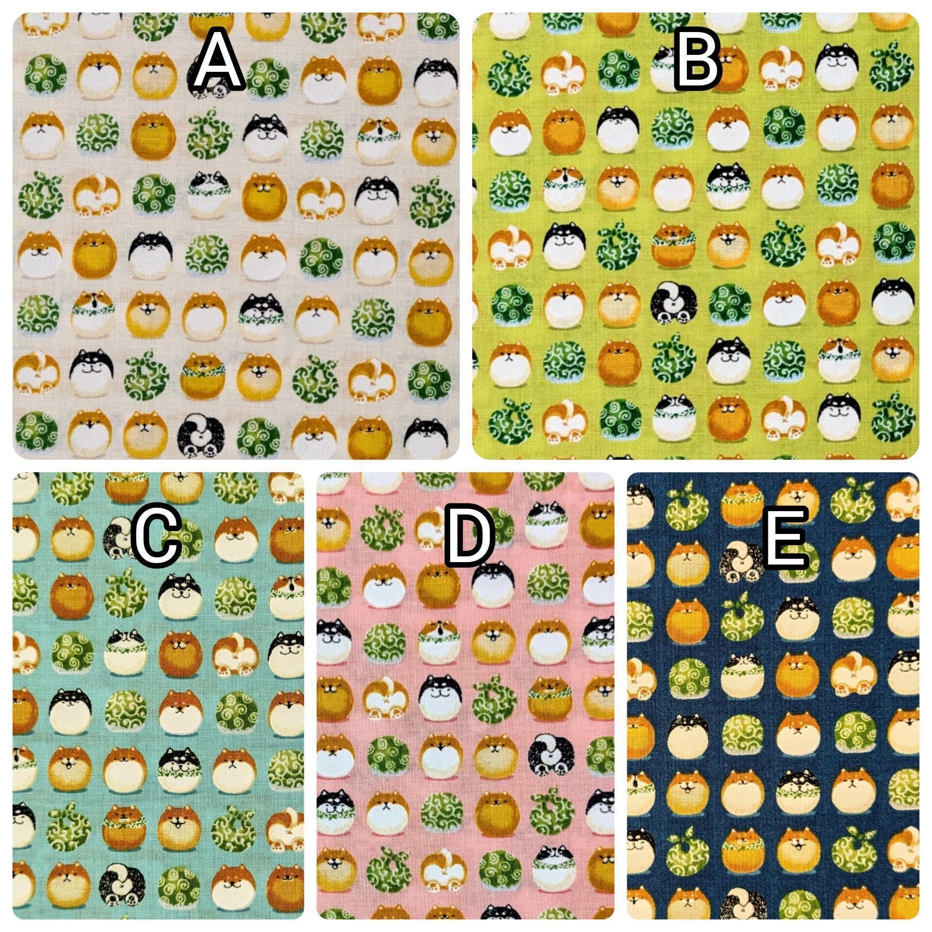 Senyo - Shibas With Furoshiki Cotton Fabric - Lime Green