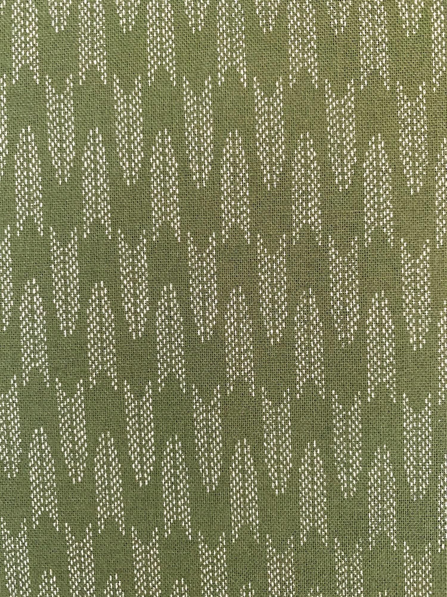 Sevenberry Zigzag Yabane arrows Japanese cotton fabric 88222-6-1 green beige
