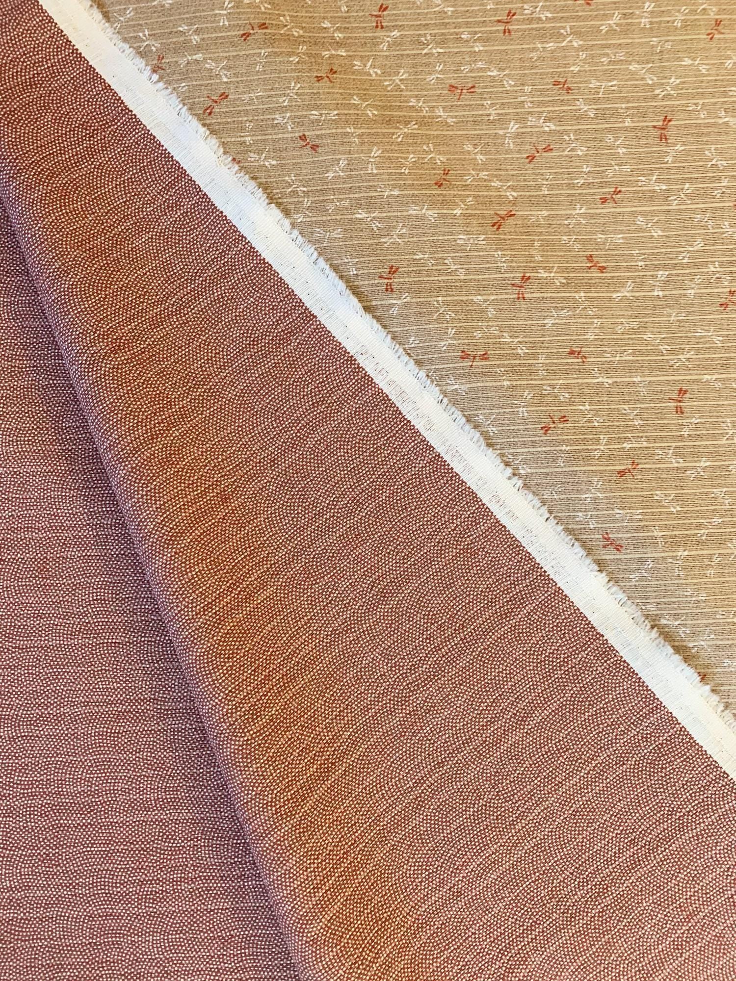 Sevenberry - Double Sided Dragonfly and Same-Komon Cotton Shantung - Beige Pink