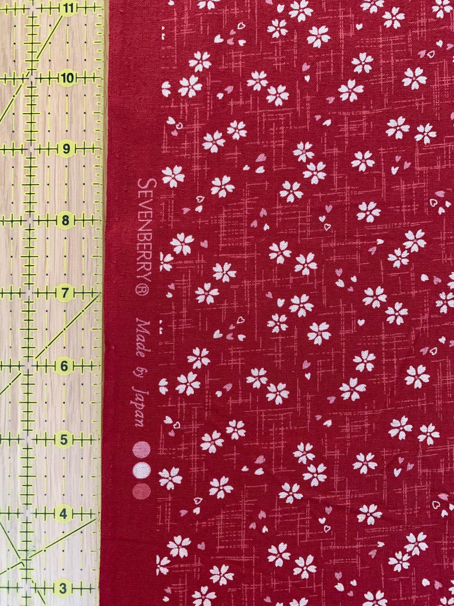 Sevenberry - Tiny Cherry Blossoms Cotton Fabric - Red