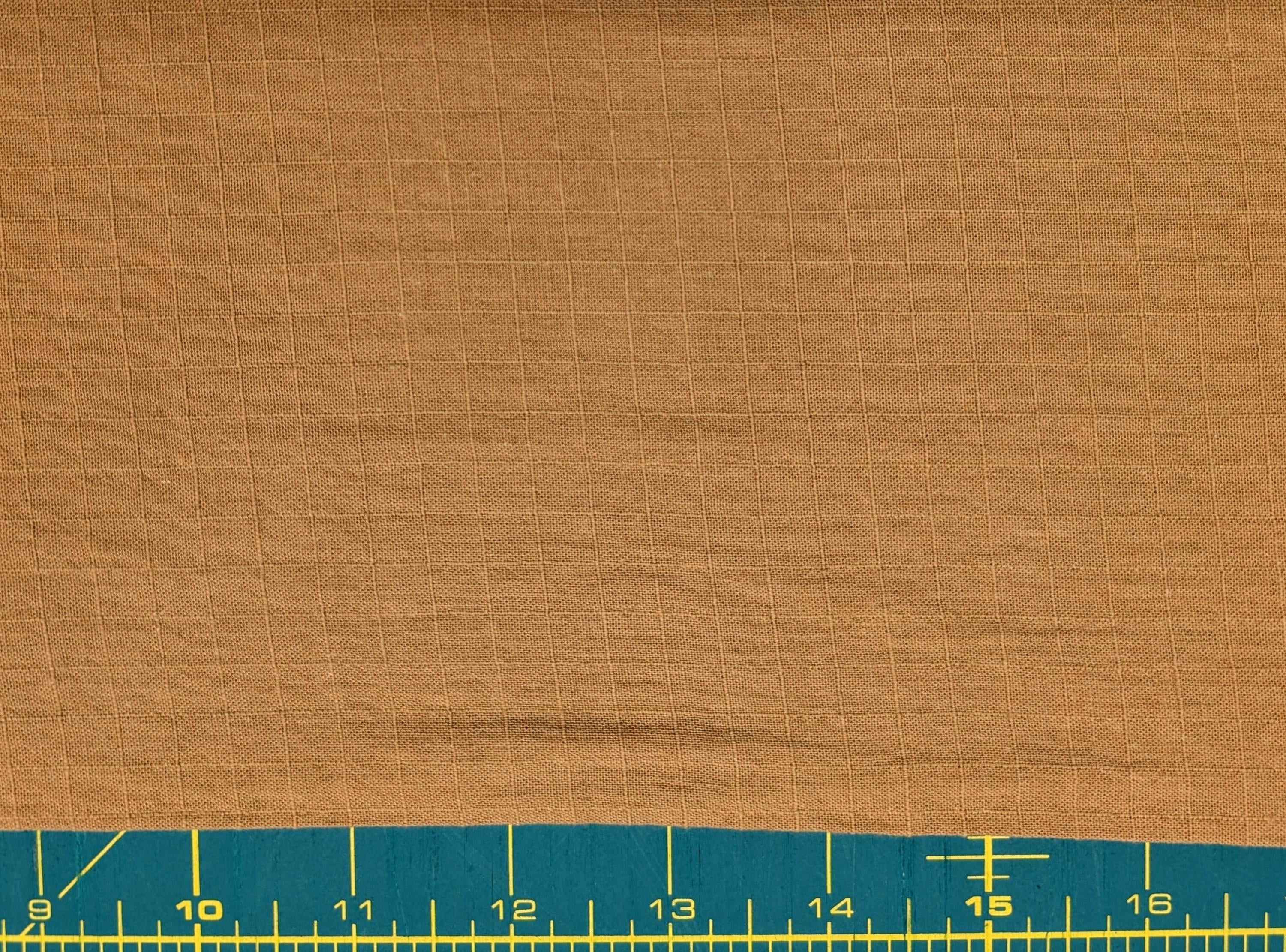 NEW Soft Gridded Dobby Cosmo Japanese cotton linen fabric AD-5747 10 light brown