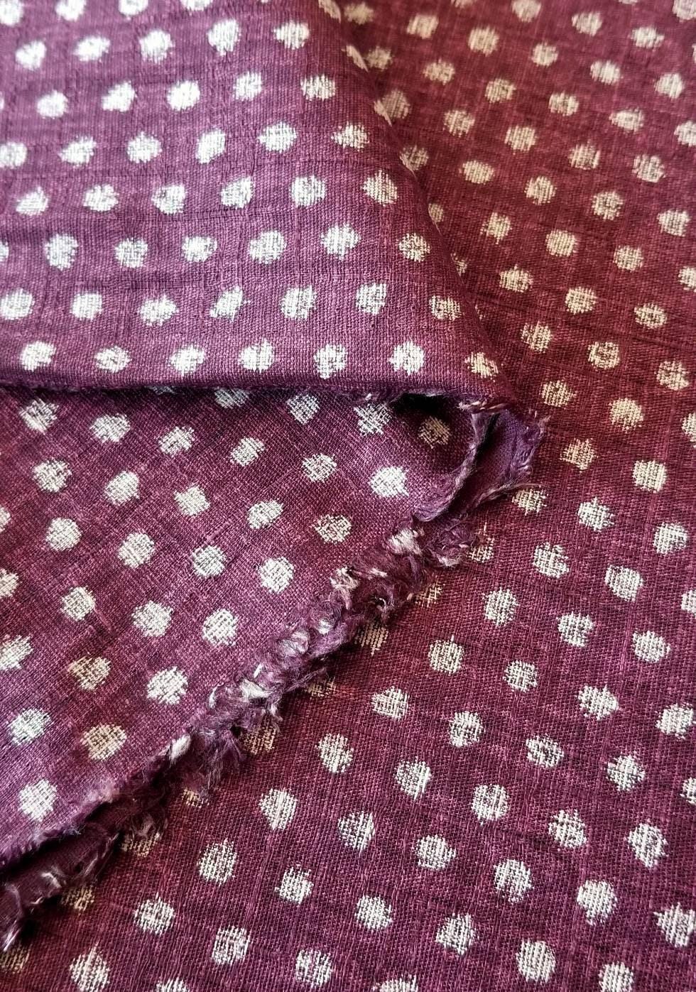 Morikiku Small Dots Japanese cotton dobby fabric M12000-A12 purple plum