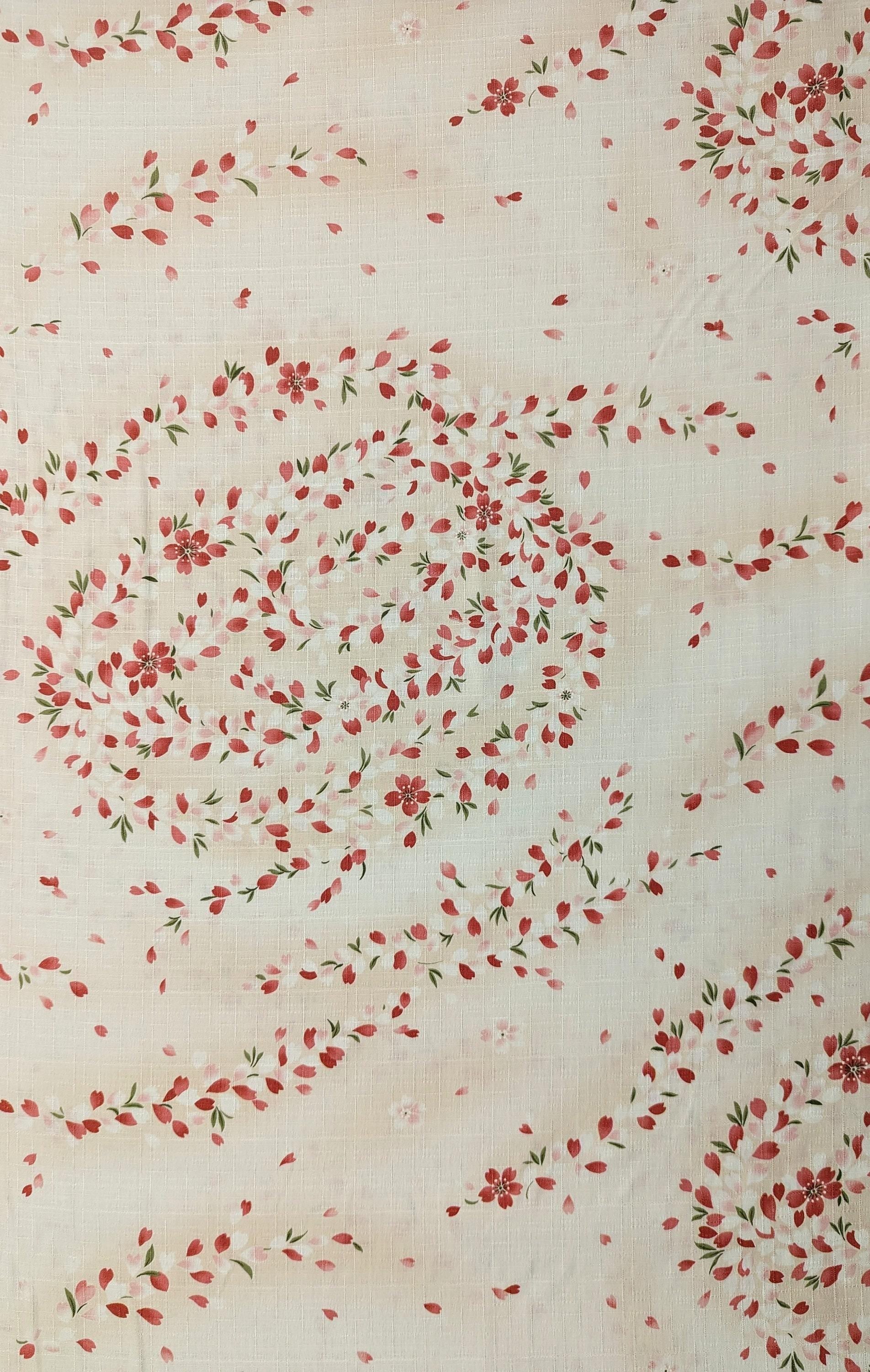 Kobayashi - Breezy Cherry Blossoms Cotton Dobby - White