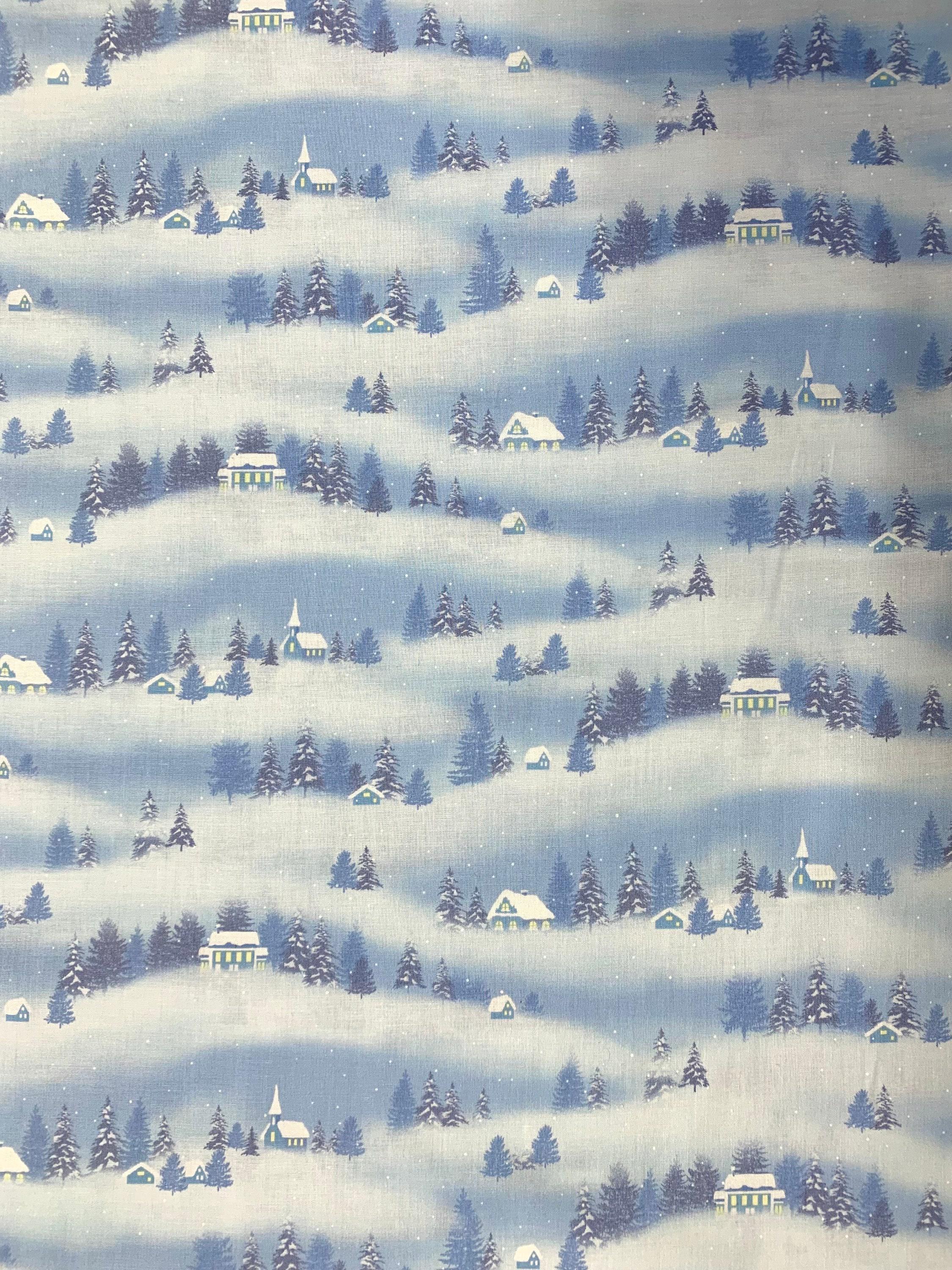 Vancet - X’mas By Yoko Oodachi Cotton Fabric - Midday Blue