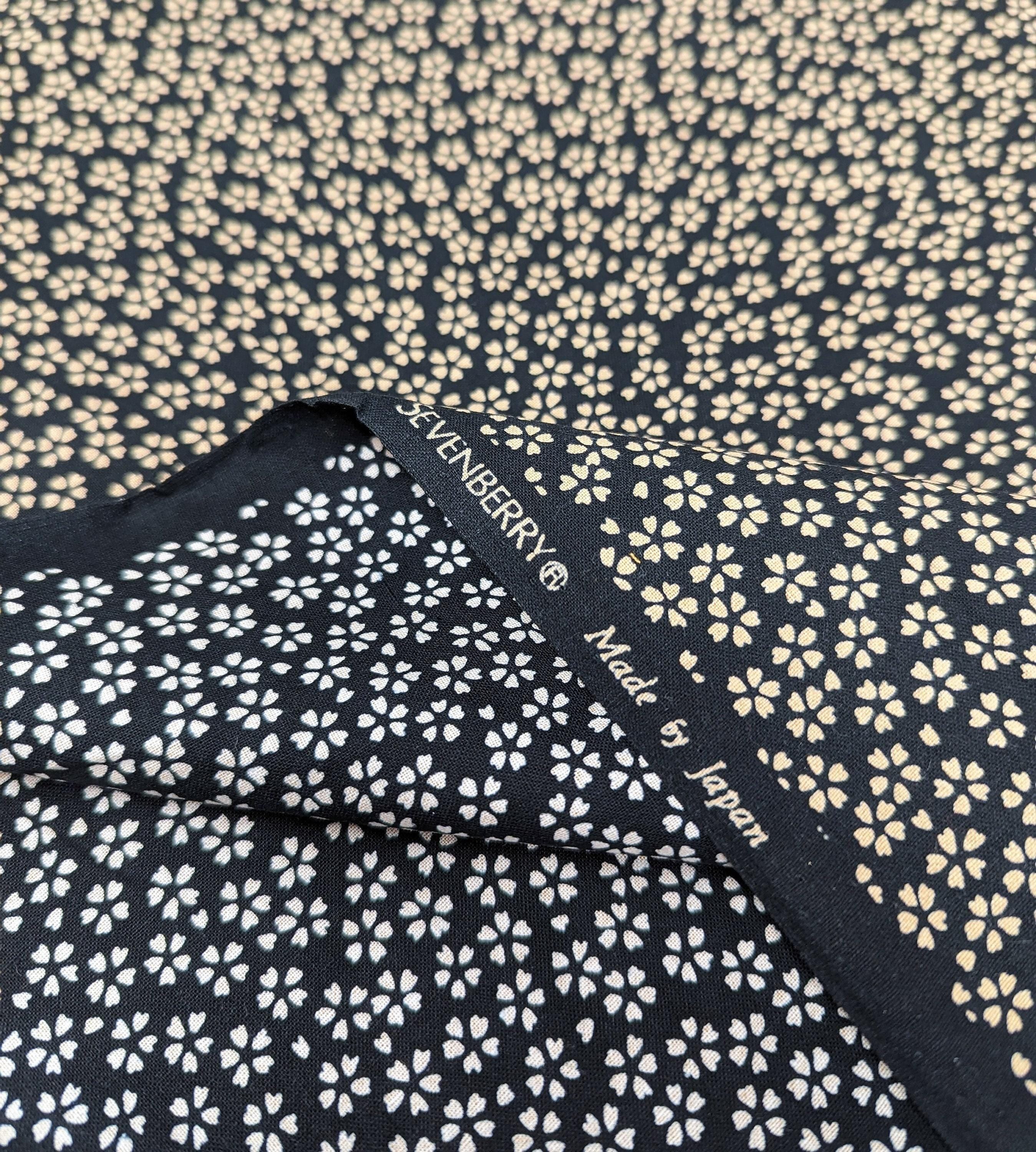 Sevenberry - Cherry Blossom Cotton Fabric - Black