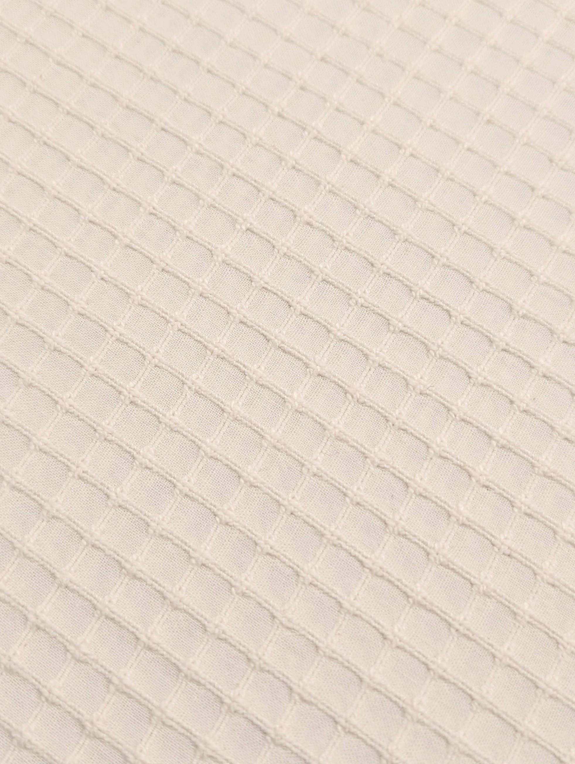 Kobayashi - Soft Gridded Weave Cotton Fabric - White