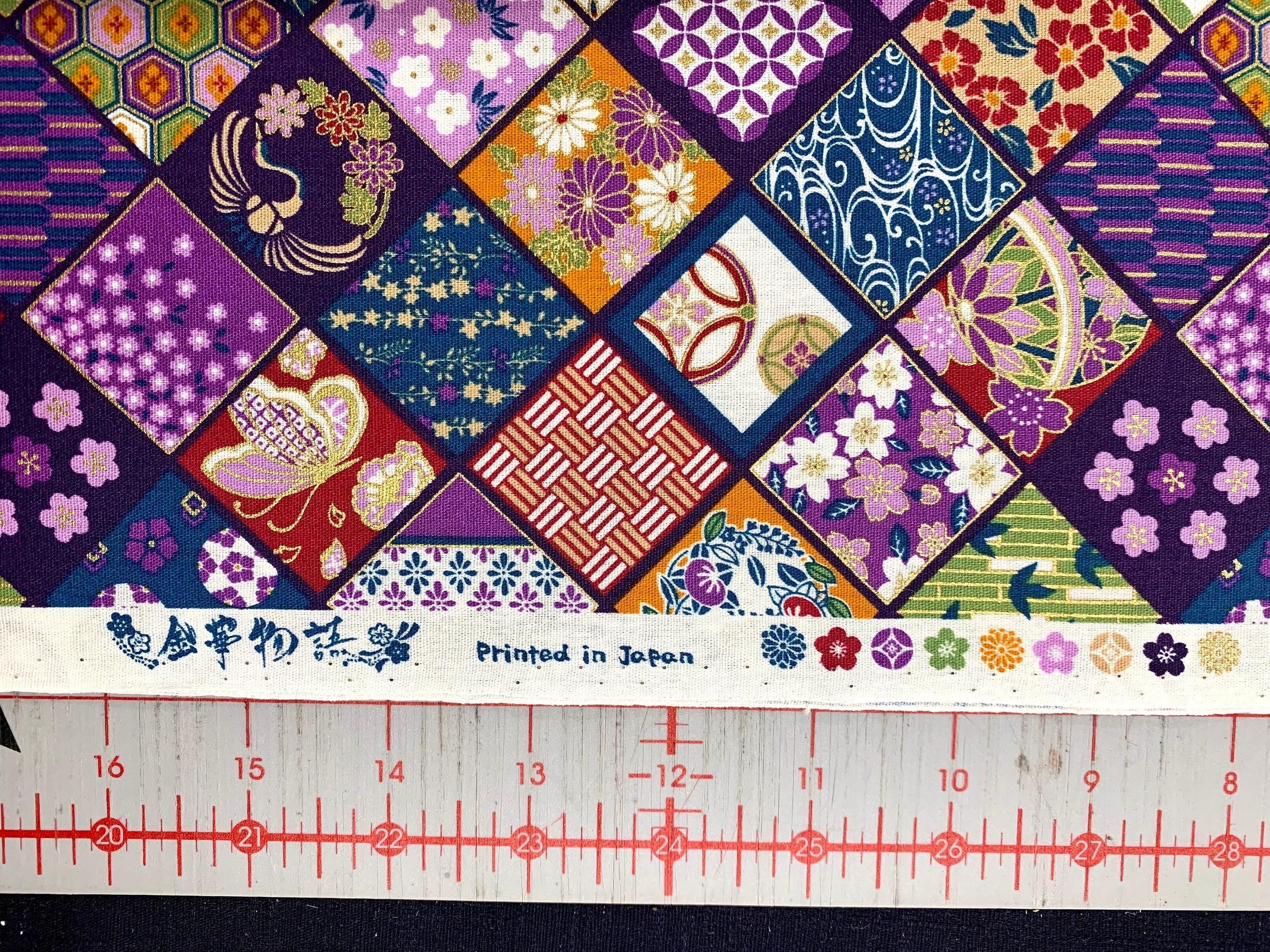 Senyo - Golden Flower Story Cotton Fabric - Purple