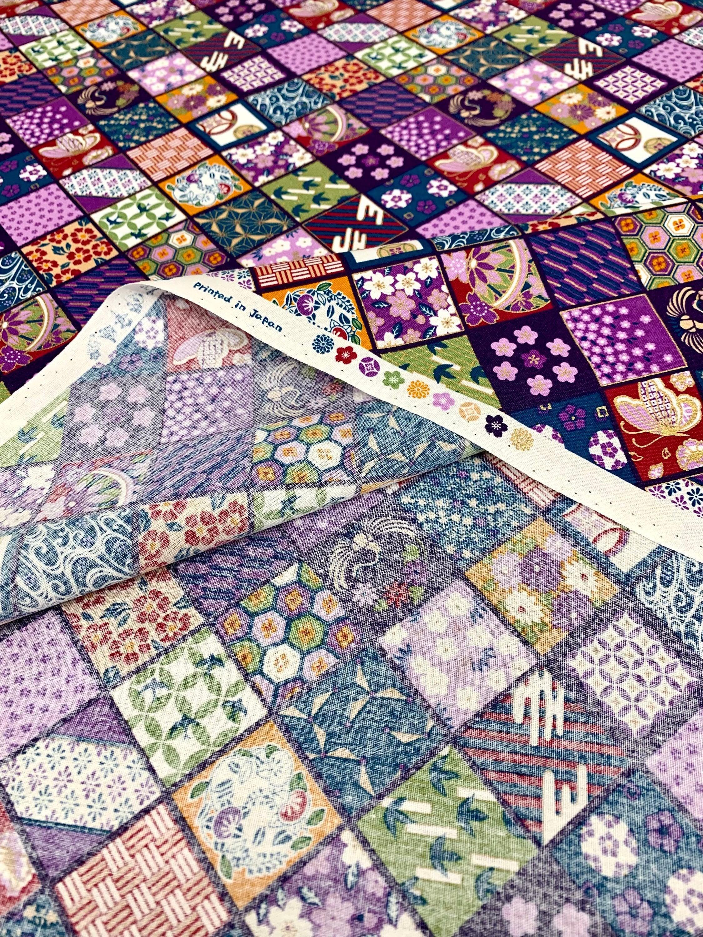 Senyo - Golden Flower Story Cotton Fabric - Purple