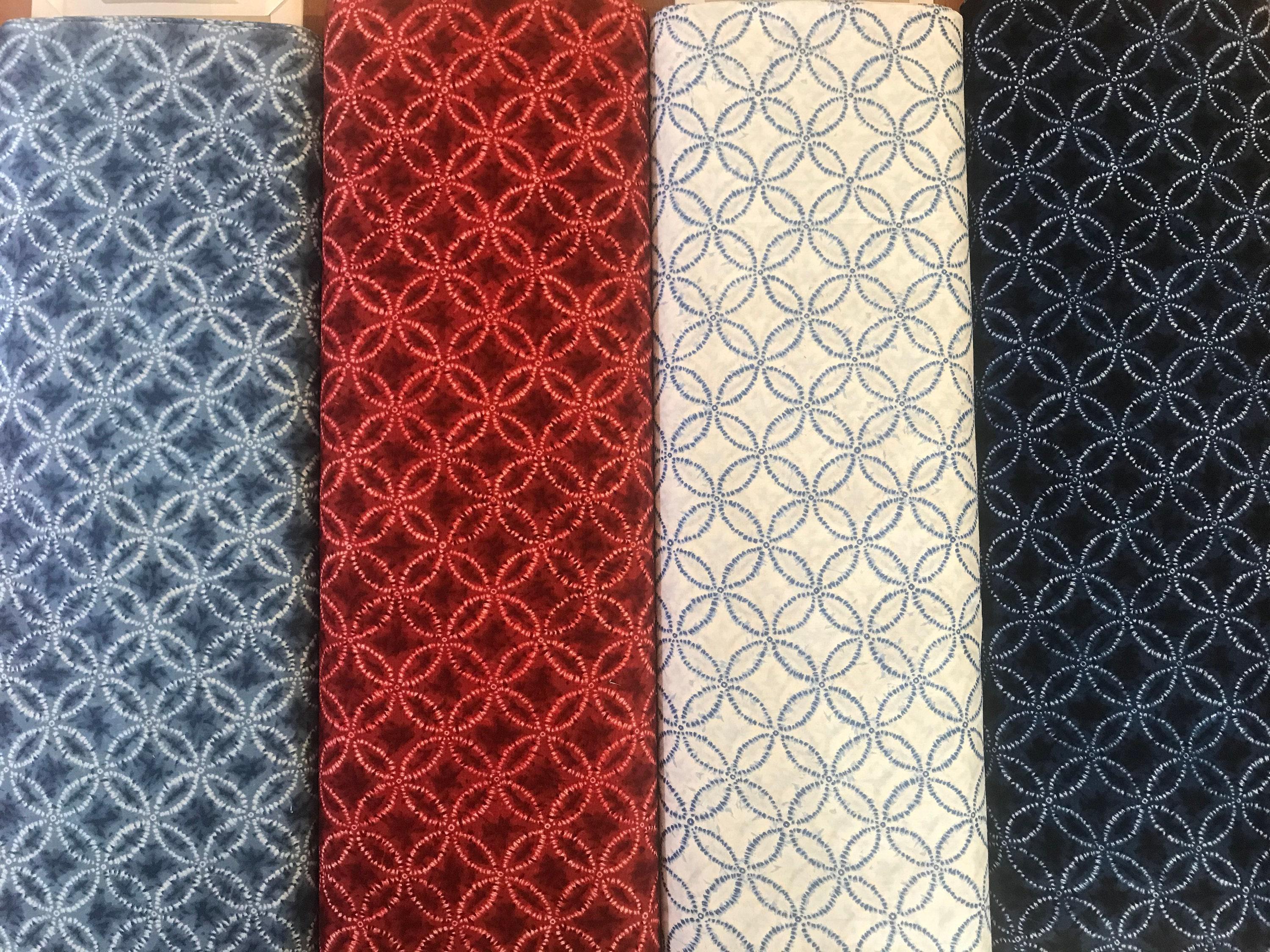 Sevenberry - Shippo Printed Shibori-Style Collection Cotton Fabric - Navy