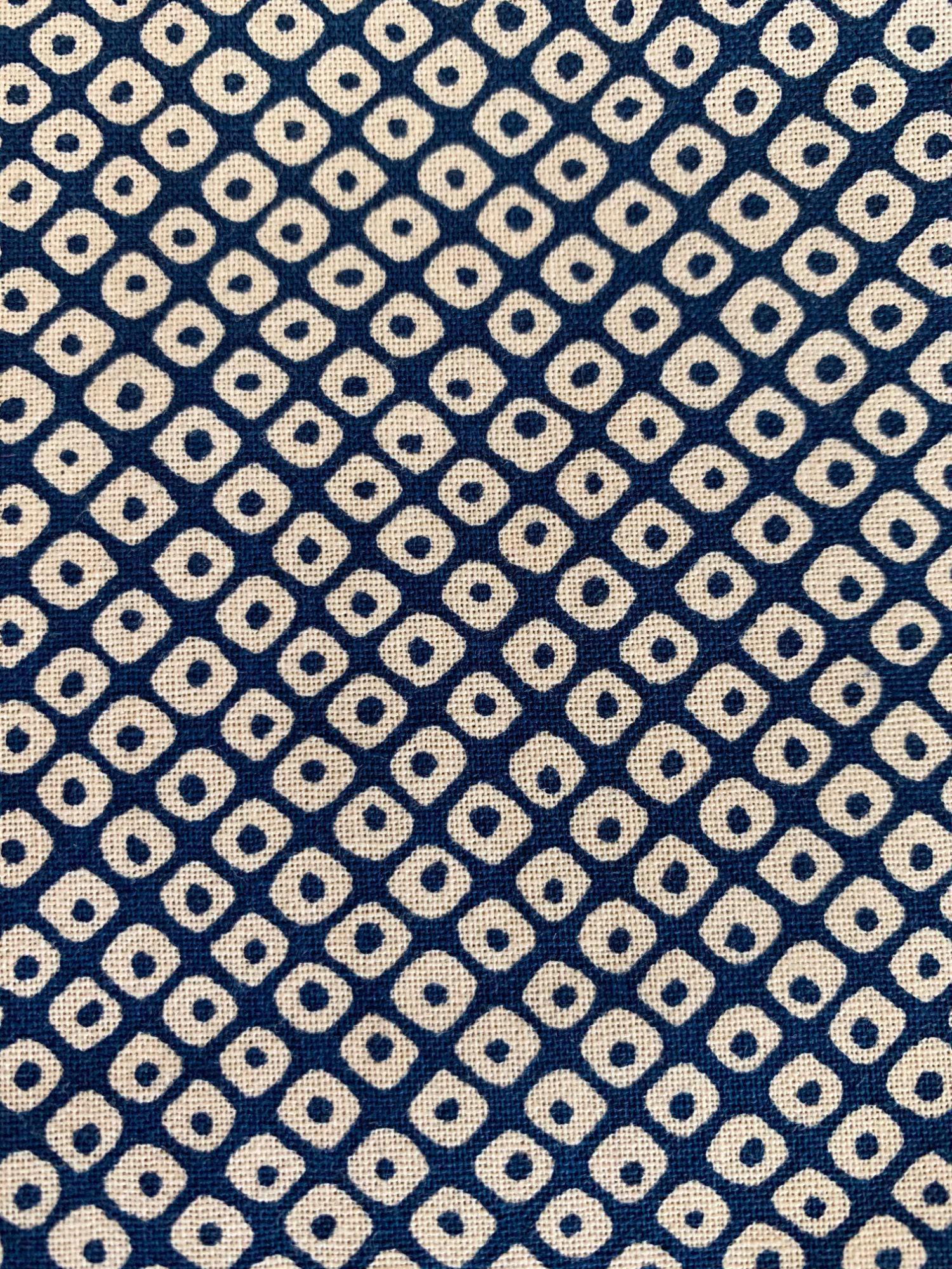 Sevenberry - Kanoko Dots Cotton Fabric - Beige Blue