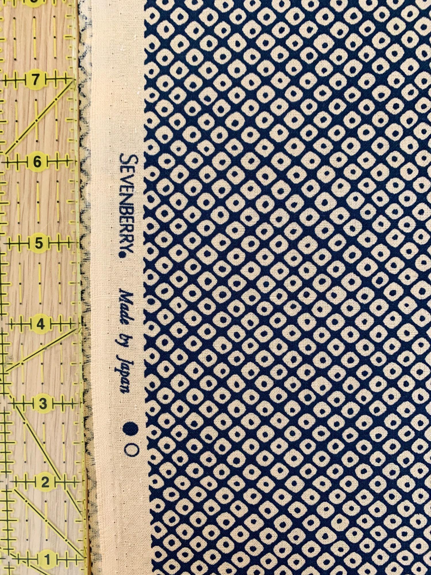 Sevenberry - Kanoko Dots Cotton Fabric - Beige Blue