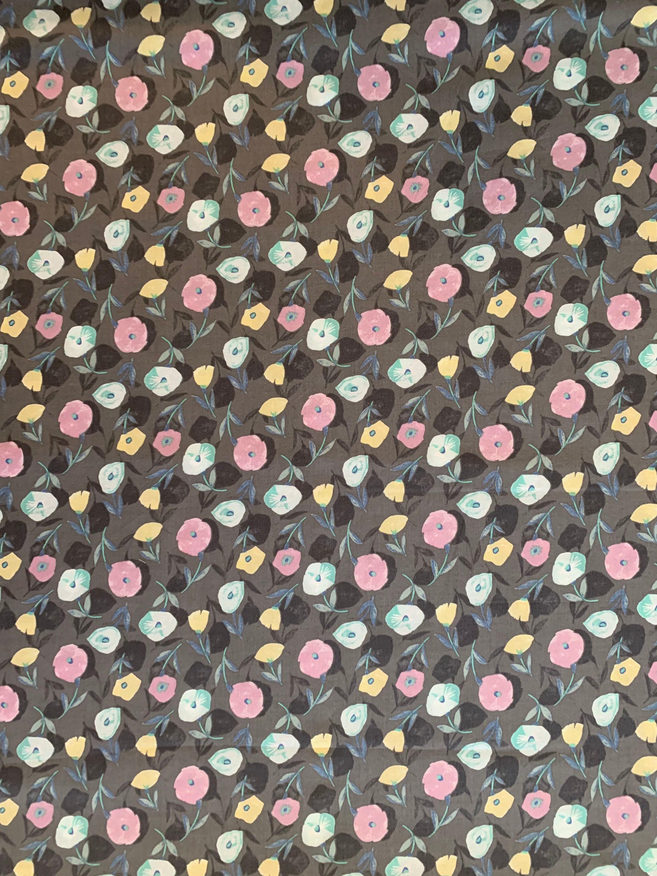 Cosmo - Poppy Shadows Cotton Lawn - Blue Pink Yellow