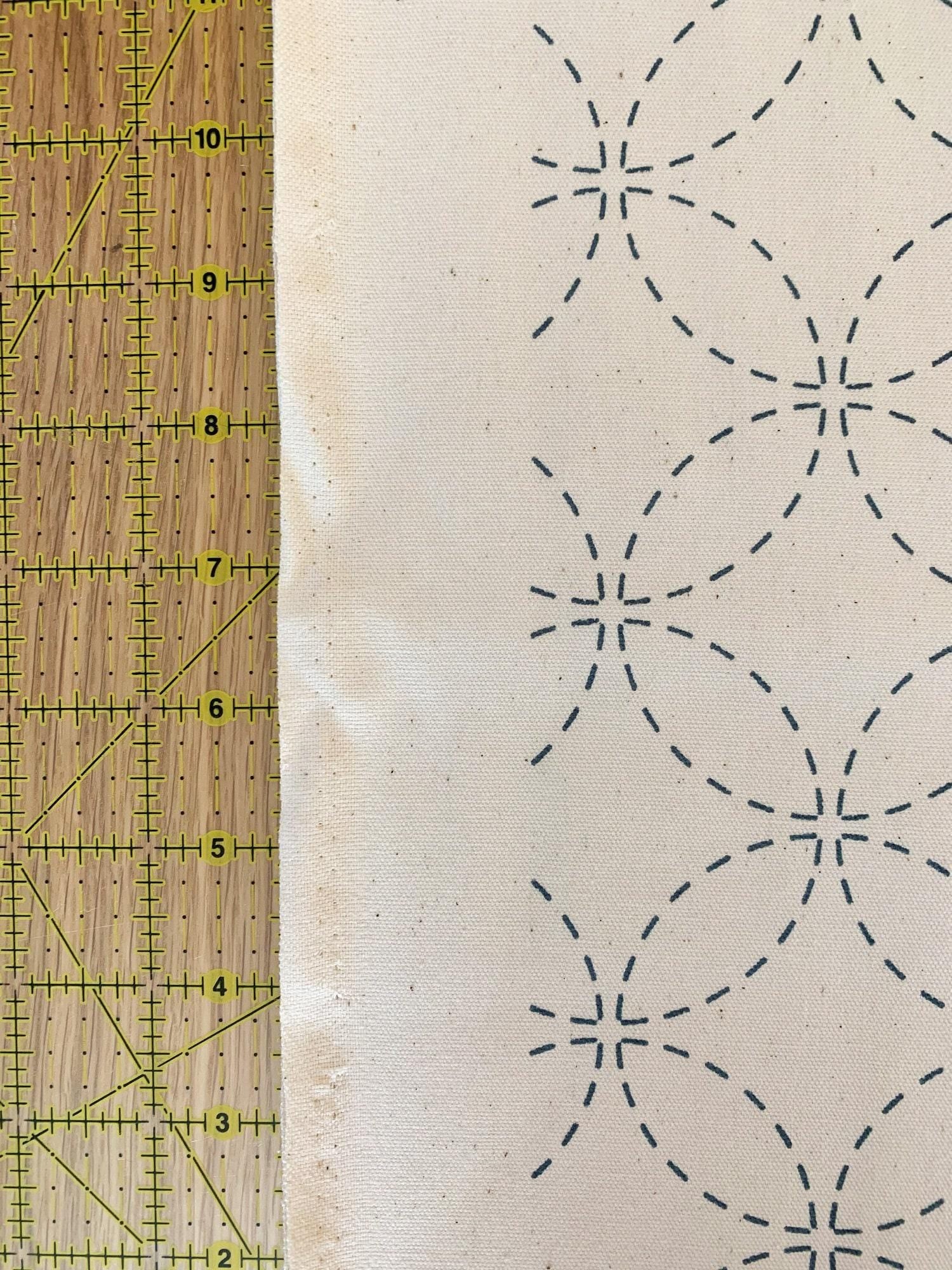 Olympus - Shippou Pre-Printed Sashiko Cotton Fabric - Ivory White