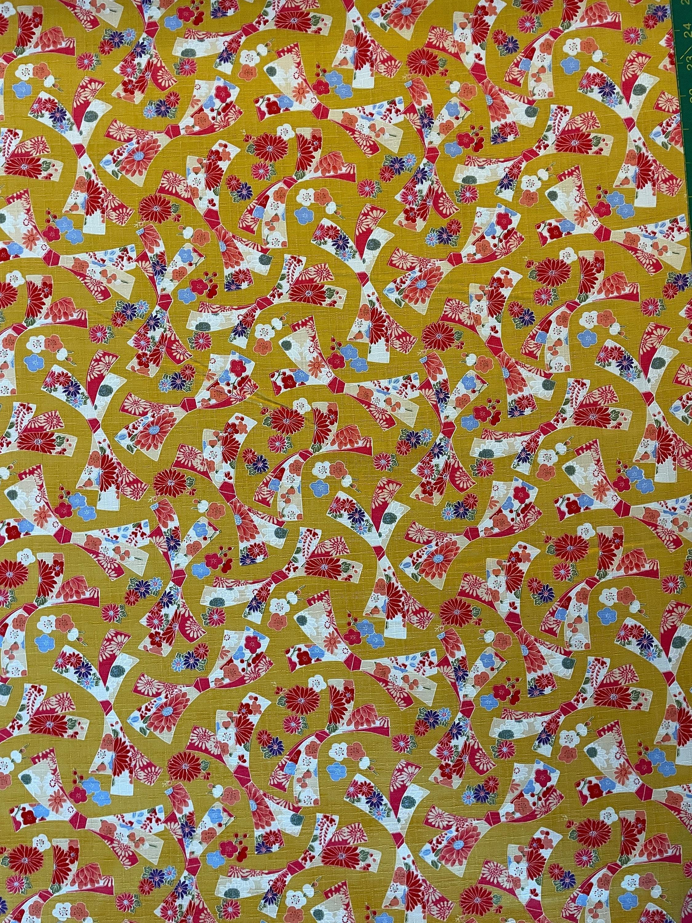 Hokkoh - Floral Noshi Cotton Fabric - Yellow