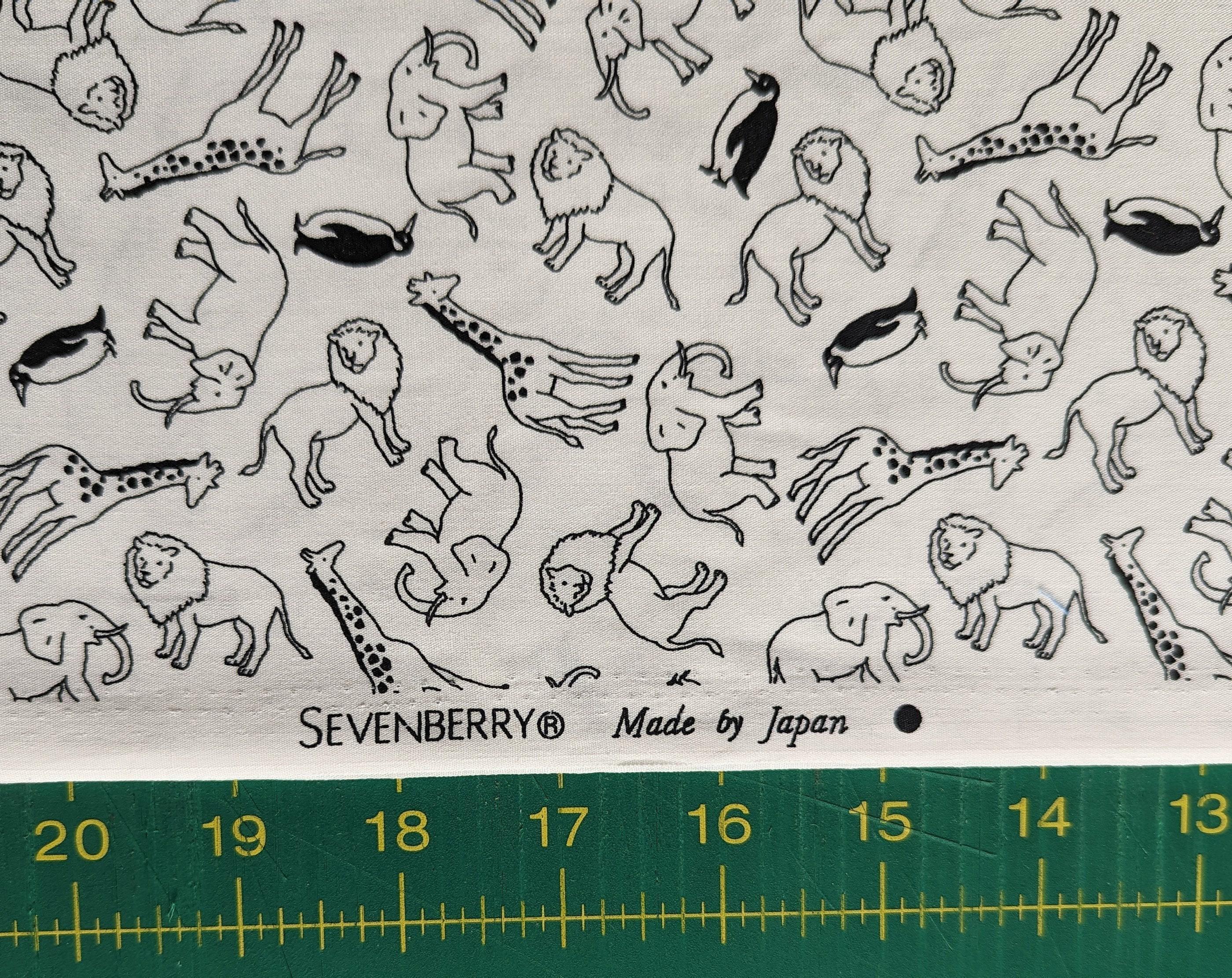 Sevenberry - African Animals Cotton Fabric - White