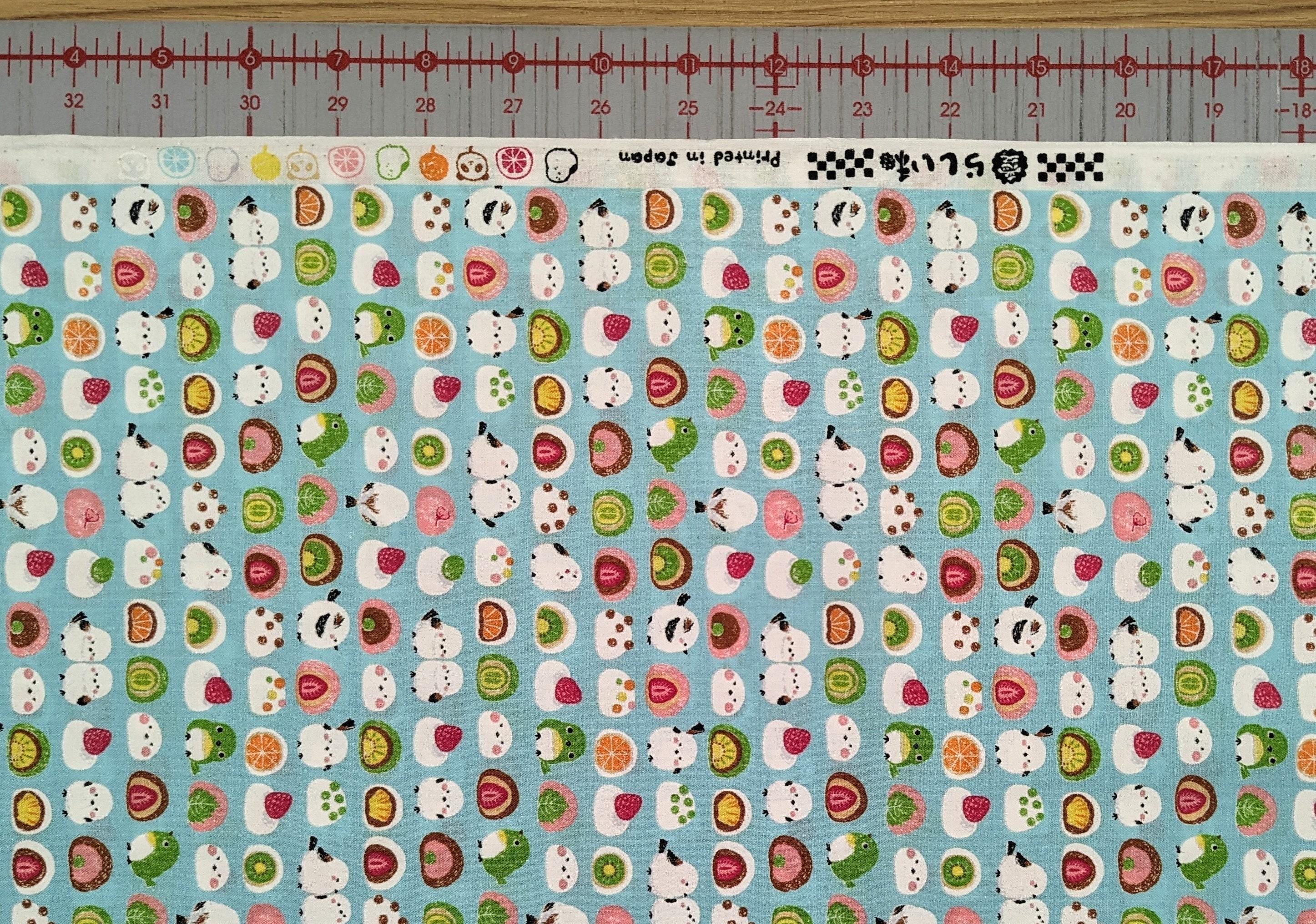 Senyo - Chickadees and Mochi Cotton Fabric - Teal Blue