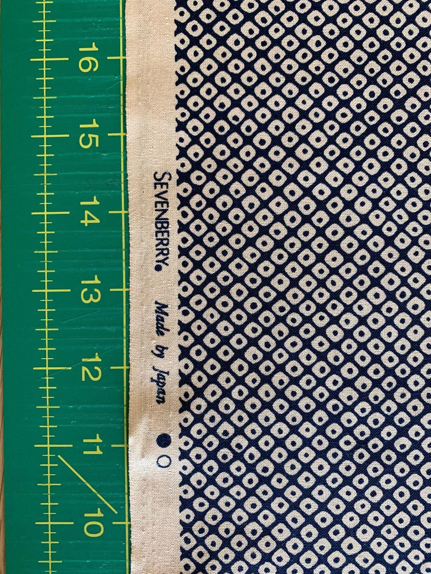 Sevenberry - Kanoko Dots Cotton Fabric - Navy Blue Beige