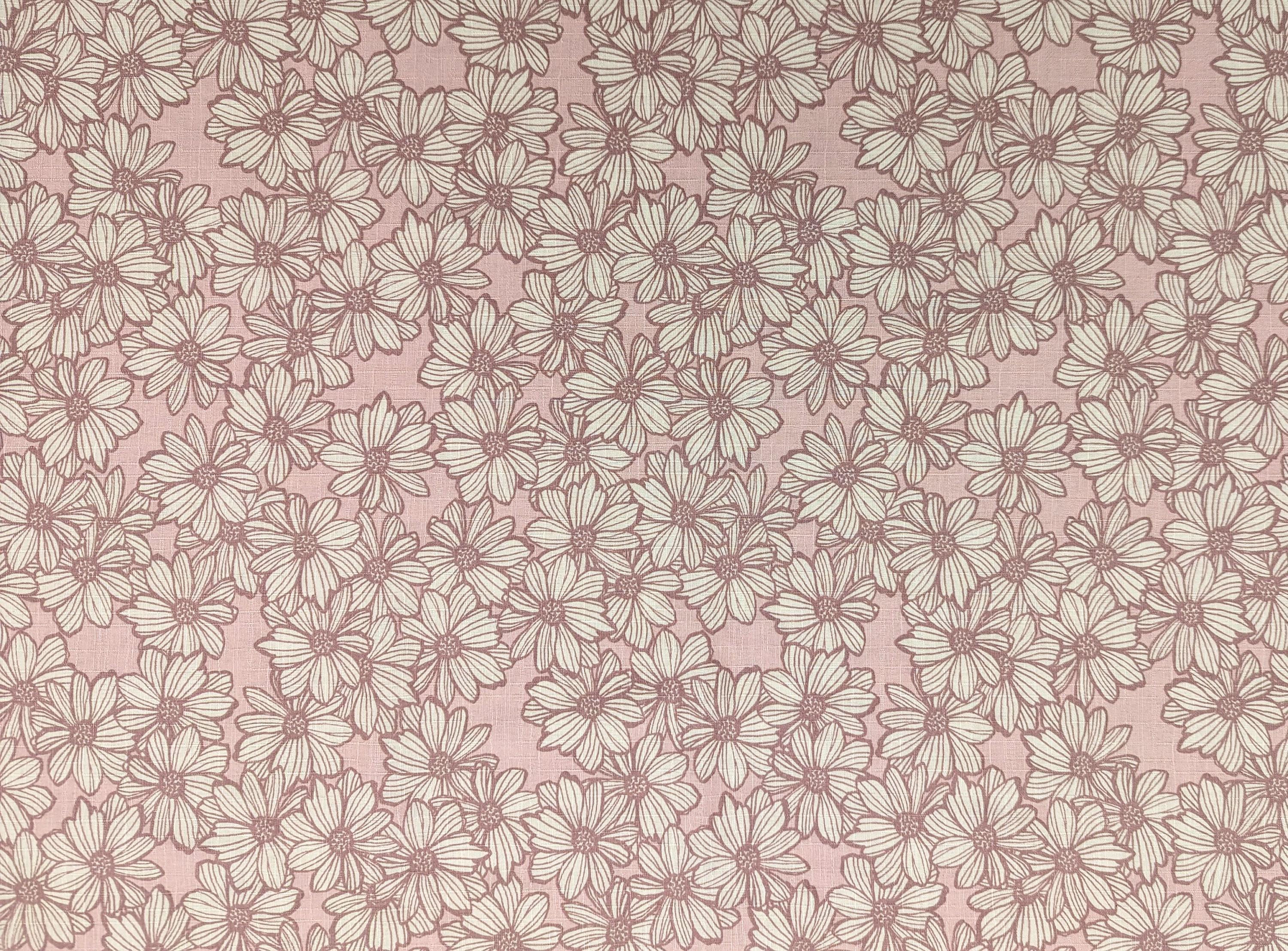 Koizumi - Summer Sunflowers Cotton Dobby - Pink White