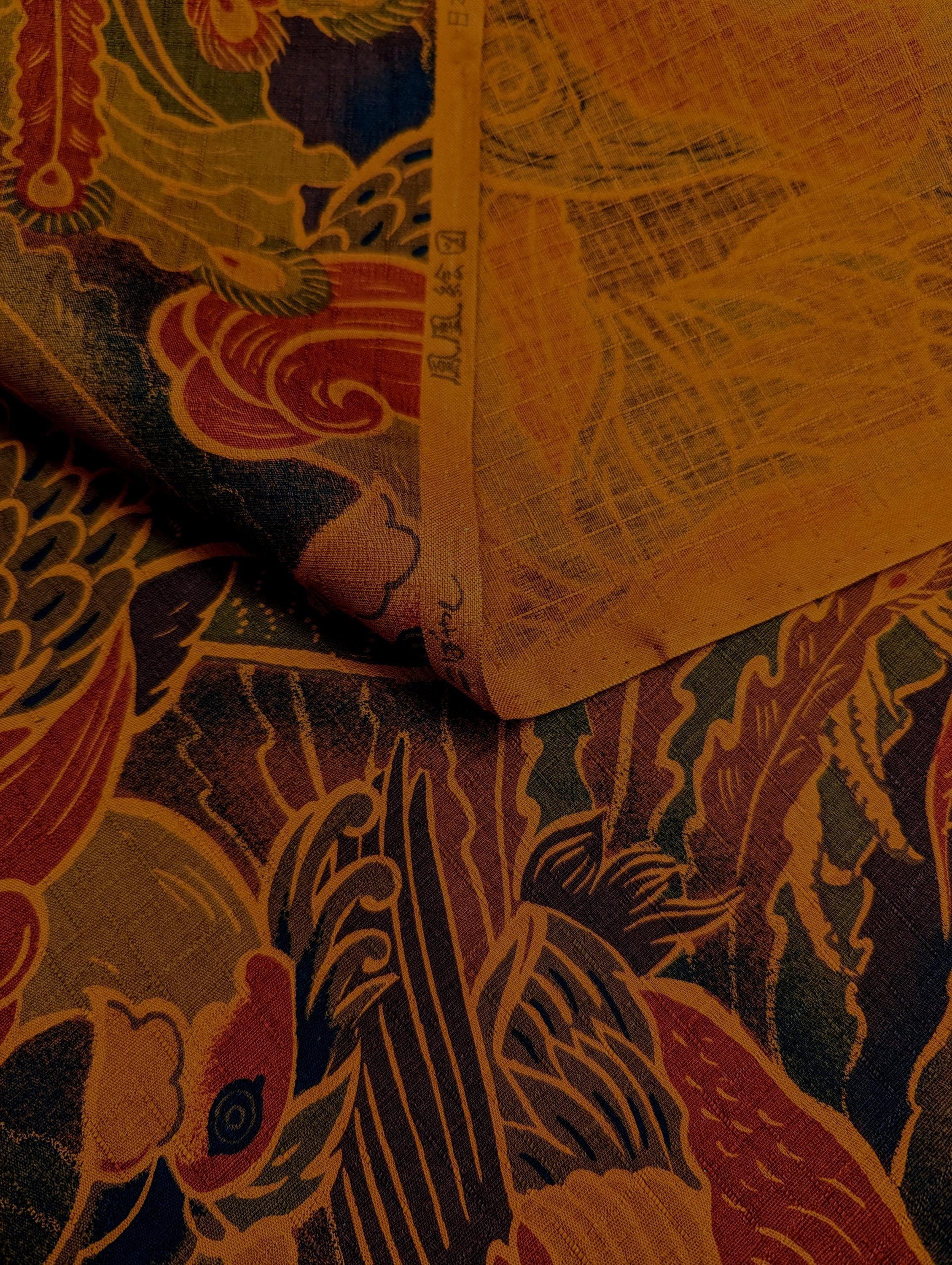 Kobayashi - Rising Phoenixes Cotton Dobby - Sepia