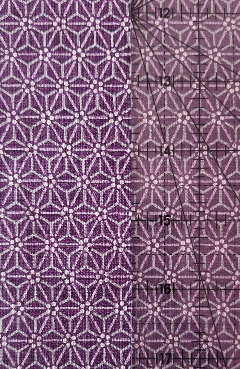 Morikiku - Asanoha Hemp Leaf Star Cotton Dobby - Purple