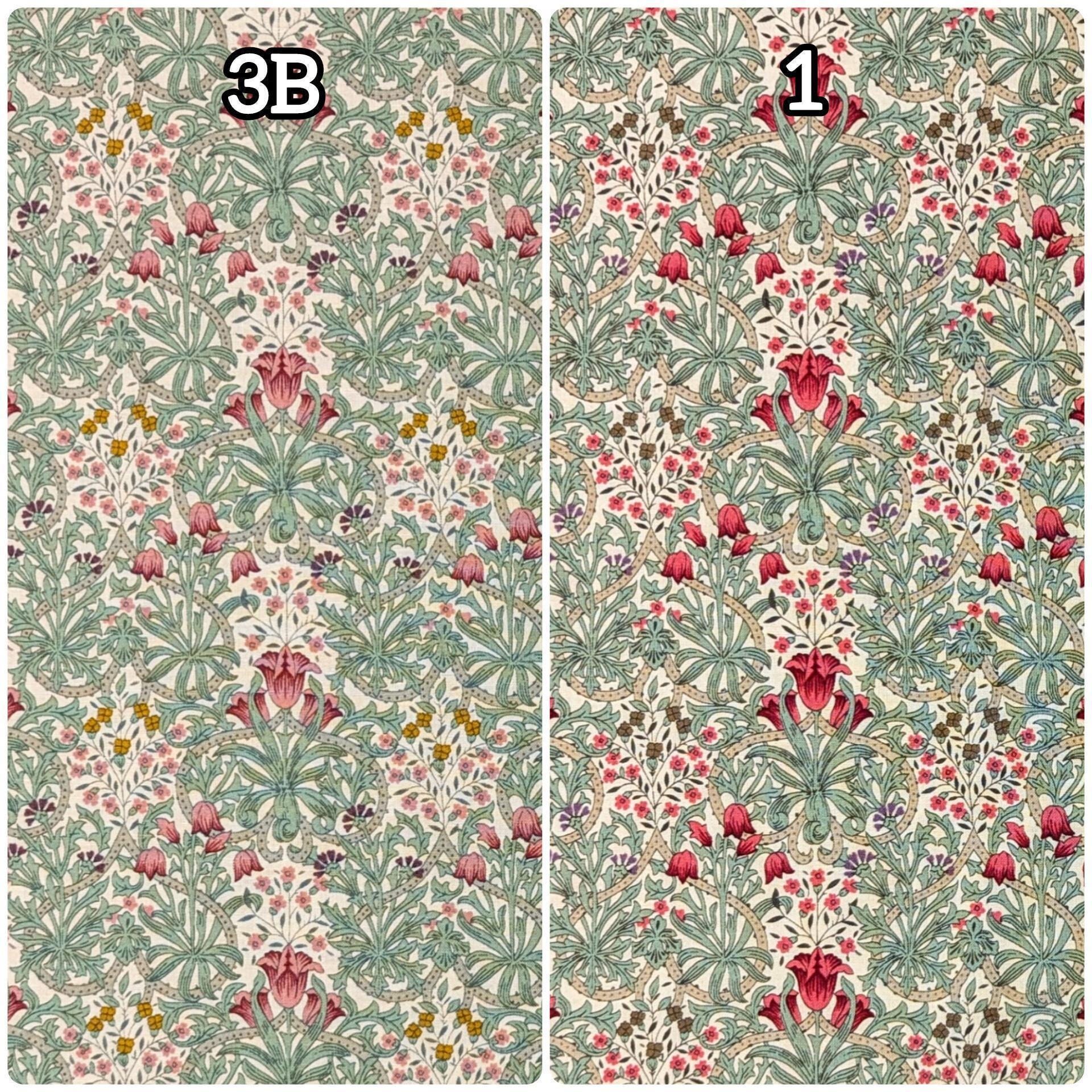 Tulips and Filigree Country Floral Japanese cotton sheeting fabric 88-0845-3B light tint