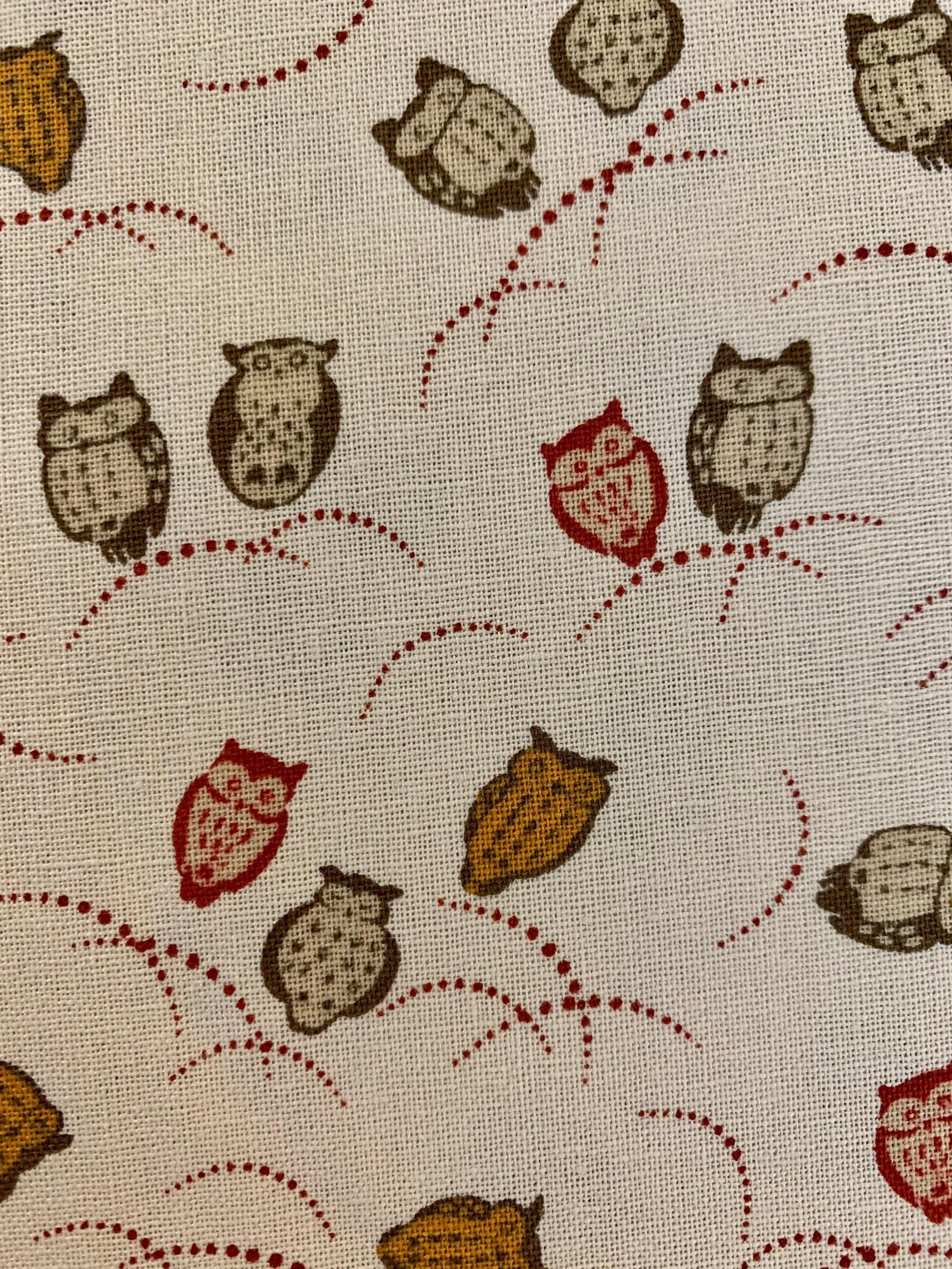 Sevenberry - Owls Cotton Fabric - Cream